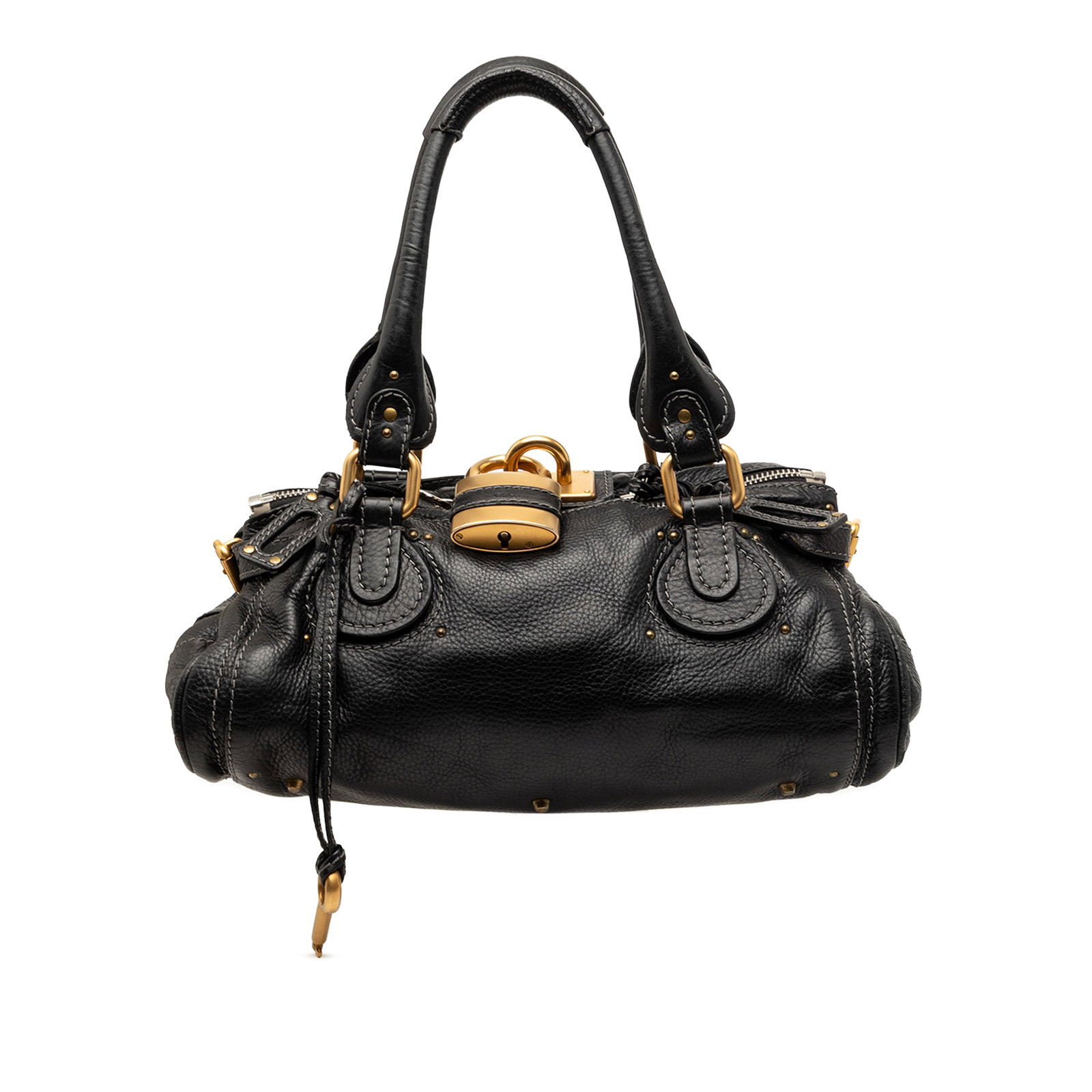 Chloe Paddington Black Leather Satchel Bag with Padlock (1 of 9)