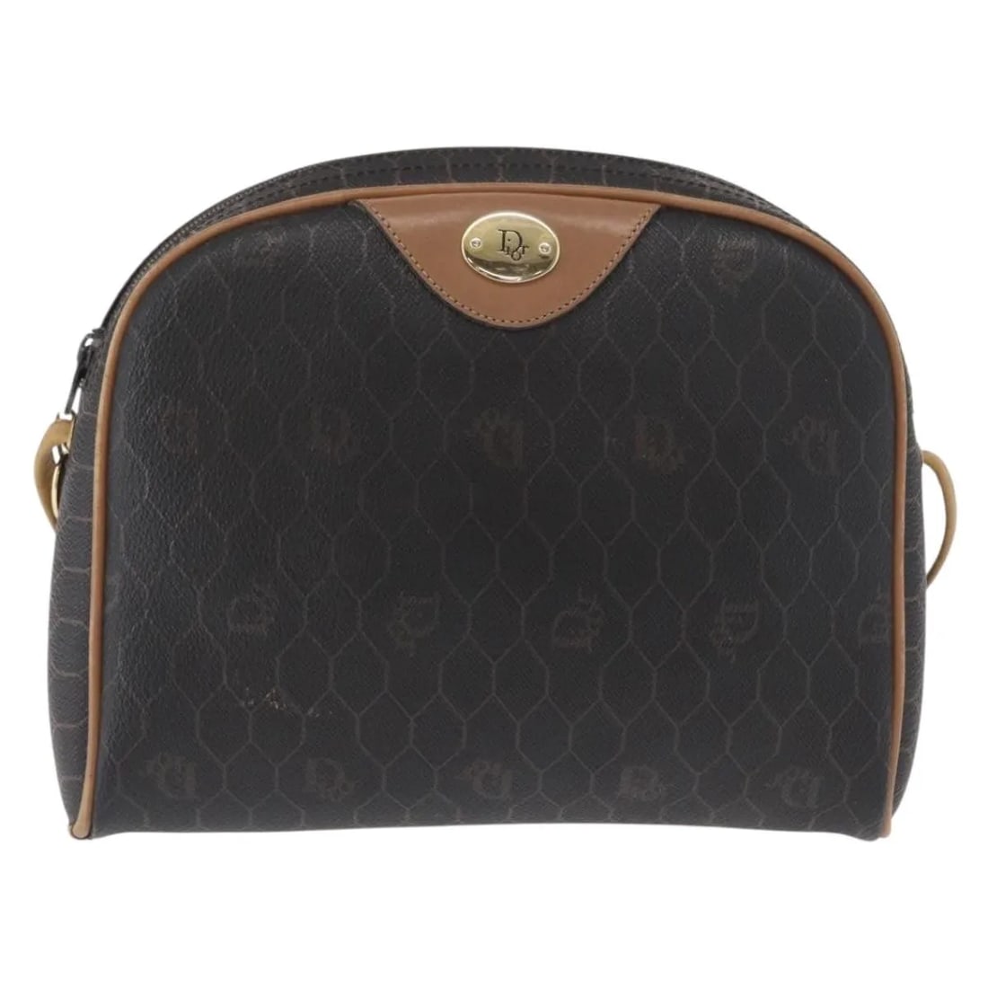 Christian Dior Vintage Honeycomb Shoulder Bag Black Canvas Leather: Christian Dior Vintage Honeycomb Shoulder Bag Black Canvas Leather Christian Dior Vintage Honeycomb shoulder bag crafted in black canvas and leather. Designed for women, this bag features a compact si