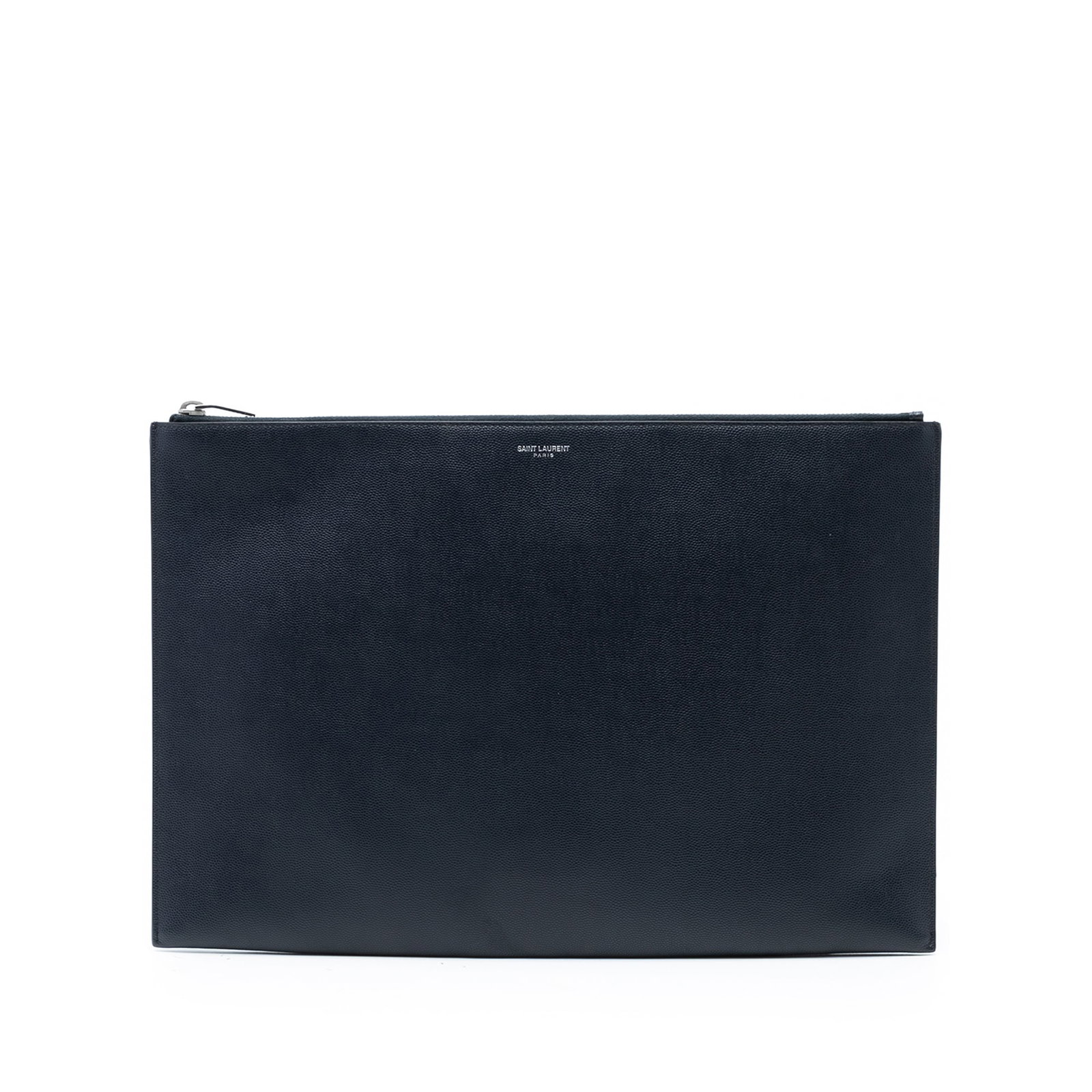 Saint Laurent Grain De Poudre leather zip document clutch (1 of 7)