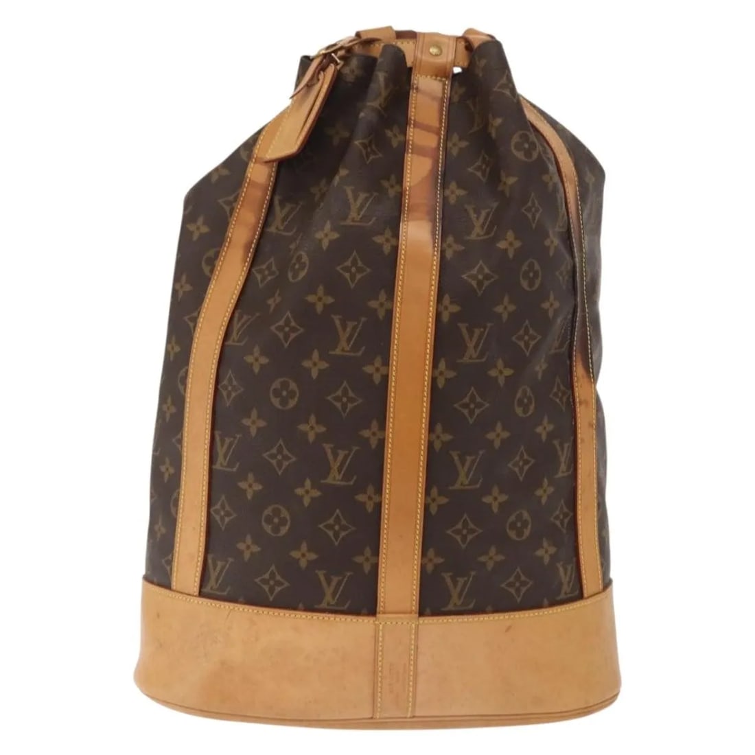 Louis Vuitton Randonnee Brown Canvas Backpack: Louis Vuitton Randonnee Brown Canvas Backpack This Louis Vuitton Randonnee Backpack features the iconic Monogram canvas and is designed for women. The bag is brown and made from durable canvas with le