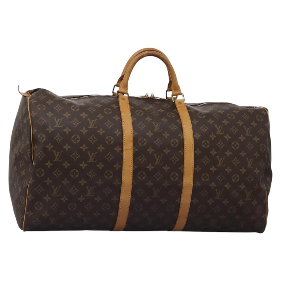Louis Vuitton Keepall Monogram Brown Canvas Travel Bag 60cm: Louis Vuitton Keepall Monogram Brown Canvas Travel Bag 60cm This is a Louis Vuitton Keepall Bag in the Monogram Canvas design. Suitable for both men and women, this unisex bag features a classic brown