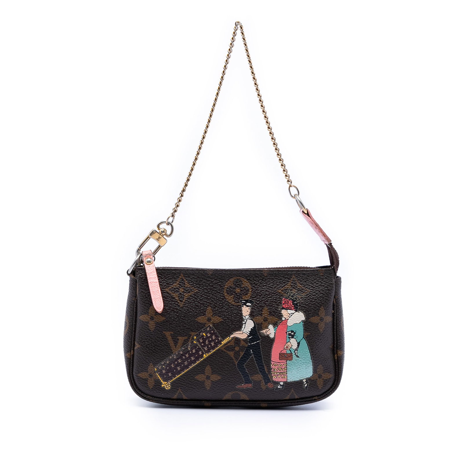 Louis Vuitton Mini Pochette Accessoires Monogram Illustre Canvas Bag: Louis Vuitton Mini Pochette Accessoires Monogram Illustre Canvas Bag This Louis Vuitton Monogram Illustre Mini Pochette Accessoires features a printed monogram canvas body with a gold-tone chain strap