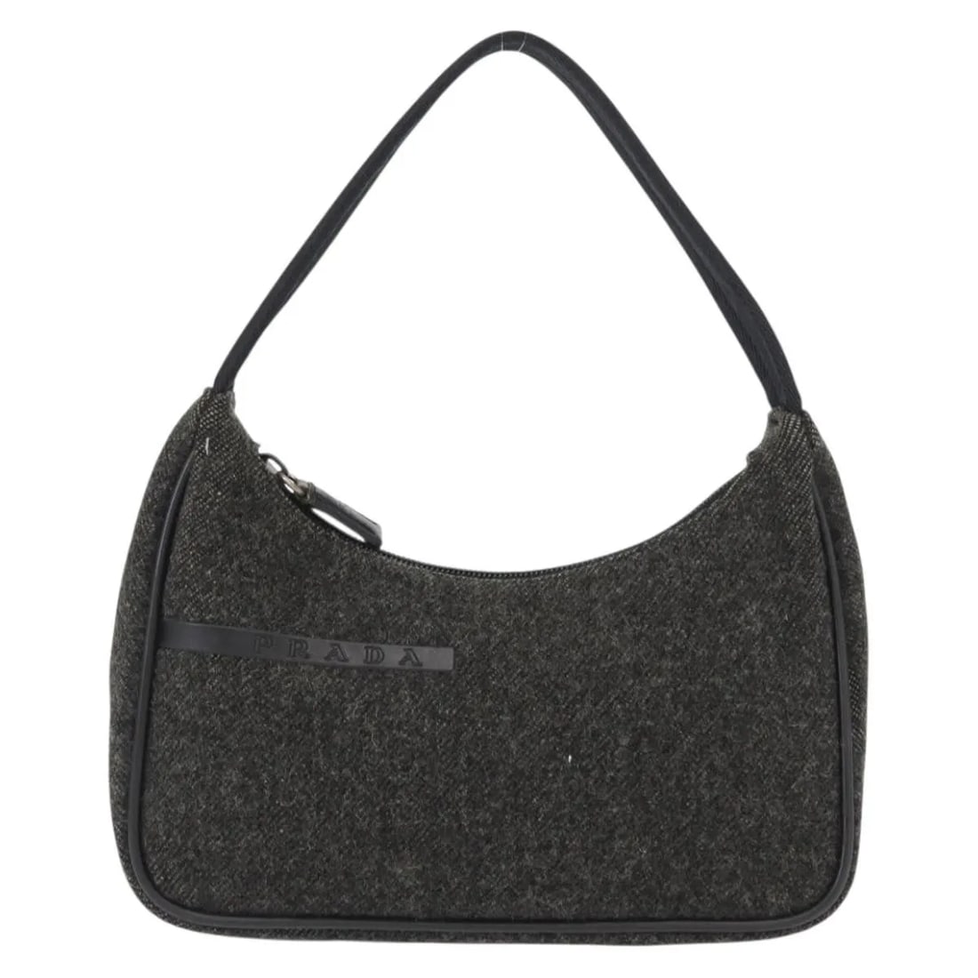 Prada Wool Hobo Bag Re-Edition 2000 Gray 23cm x 14cm x 6cm (1 of 18)