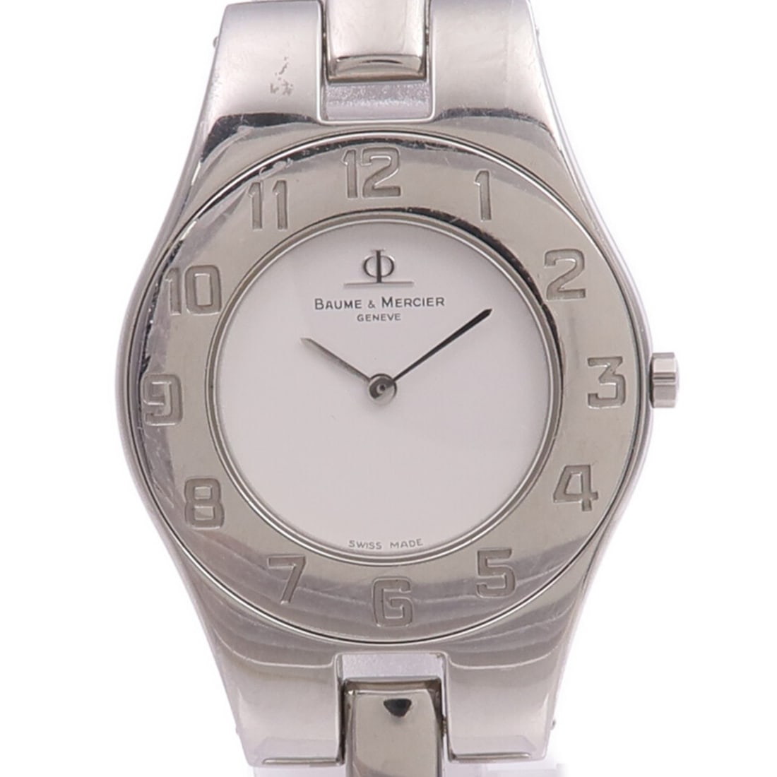 Baume & Mercier Linea 5161 Stainless Steel Quartz Wristwatch White Dial: Baume & Mercier Linea 5161 Stainless Steel Quartz Wristwatch White Dial This Baume & Mercier Linea 5161 is a stainless steel wristwatch featuring a white dial and quartz movement. Designed with a regu