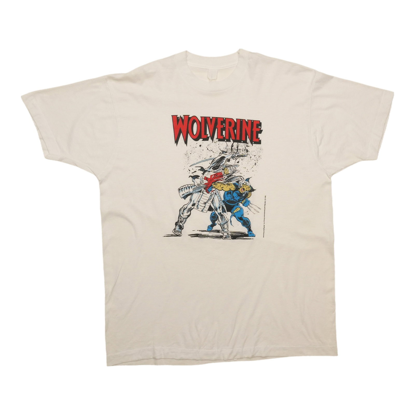 Vintage 1990s Marvel Wolverine White Cotton Tee (1 of 4)