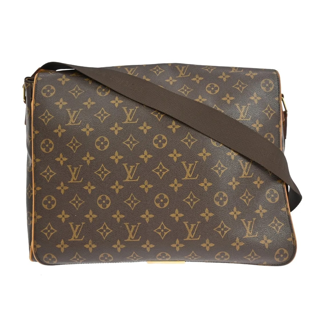 Louis Vuitton Abbesses Messenger Bag in Brown Monogram Canvas: Louis Vuitton Abbesses Messenger Bag in Brown Monogram Canvas Louis Vuitton Abbesses Messenger bag in brown monogram canvas. This unisex bag is made in Spain and remains in good condition with visible