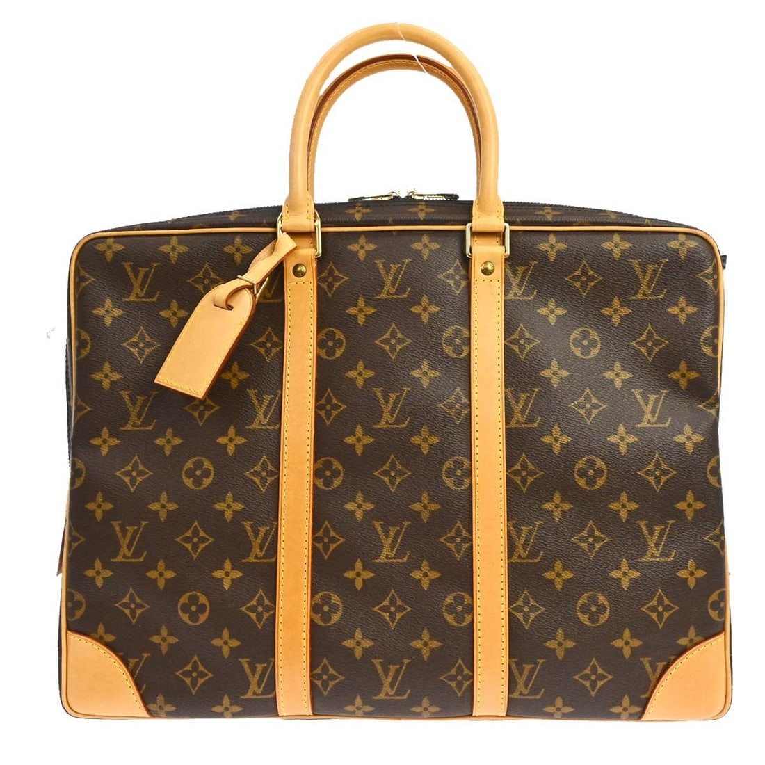 Louis Vuitton Porte Documents Voyage Monogram Briefcase M53361: Louis Vuitton Porte Documents Voyage Monogram Briefcase M53361 Vintage Louis Vuitton Porte-Documents Voyage business handbag in Monogram canvas and leather with double handles and a zip closure. This 