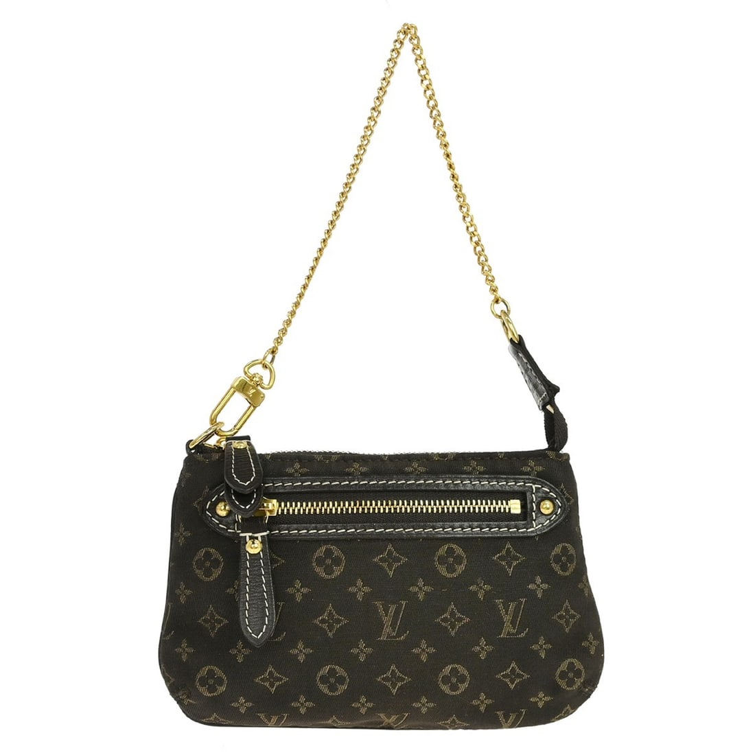 Louis Vuitton Monogram Idylle Mini Handbag M95668 Dark Brown: Louis Vuitton Monogram Idylle Mini Handbag M95668 Dark Brown Vintage Louis Vuitton Mini Run Pochette Accessory in dark brown Monogram Idylle with leather trim. This mini handbag features a top handle,