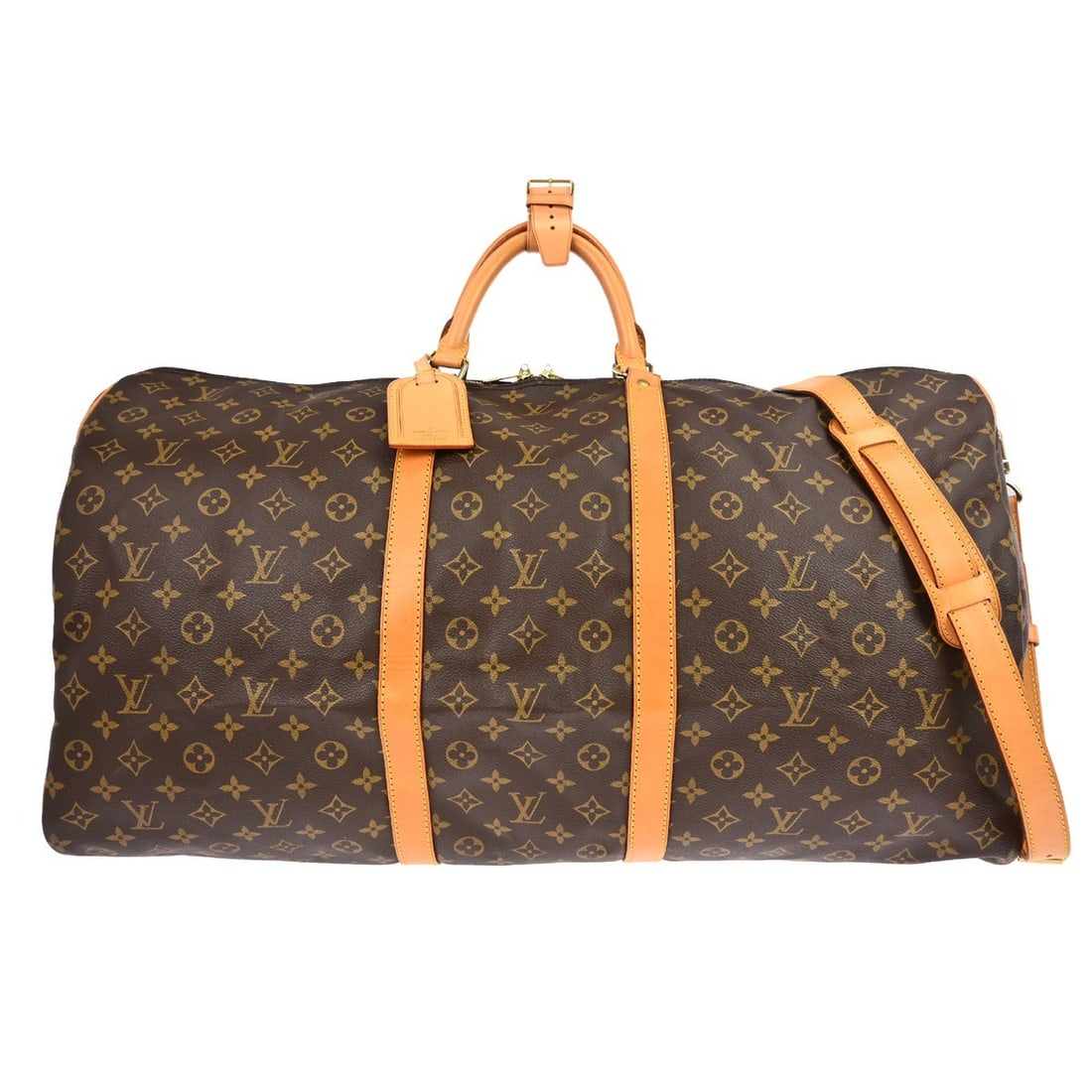 Louis Vuitton Keepall Bandouliere 60 Monogram Duffle Bag M41412: Louis Vuitton Keepall Bandouliere 60 Monogram Duffle Bag M41412 Vintage Louis Vuitton Keepall Bandouliere 60 duffle bag in brown monogram canvas and leather with a zip closure, double handles, and a d