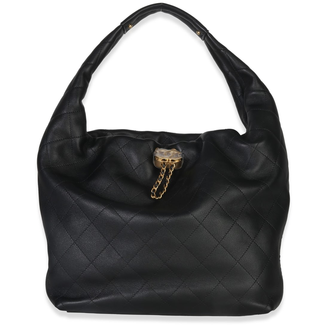 Chanel Large Hobo Black Quilted Calfskin Drawstring Bag (1 of 8)