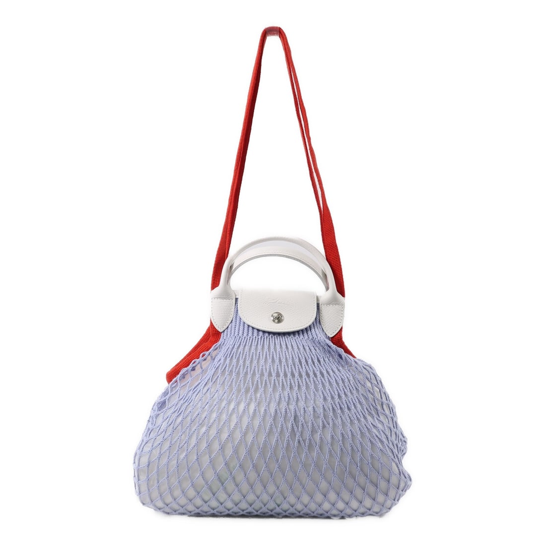 Longchamp Le Pliage Mesh Shoulder Bag Blue Leather (1 of 16)
