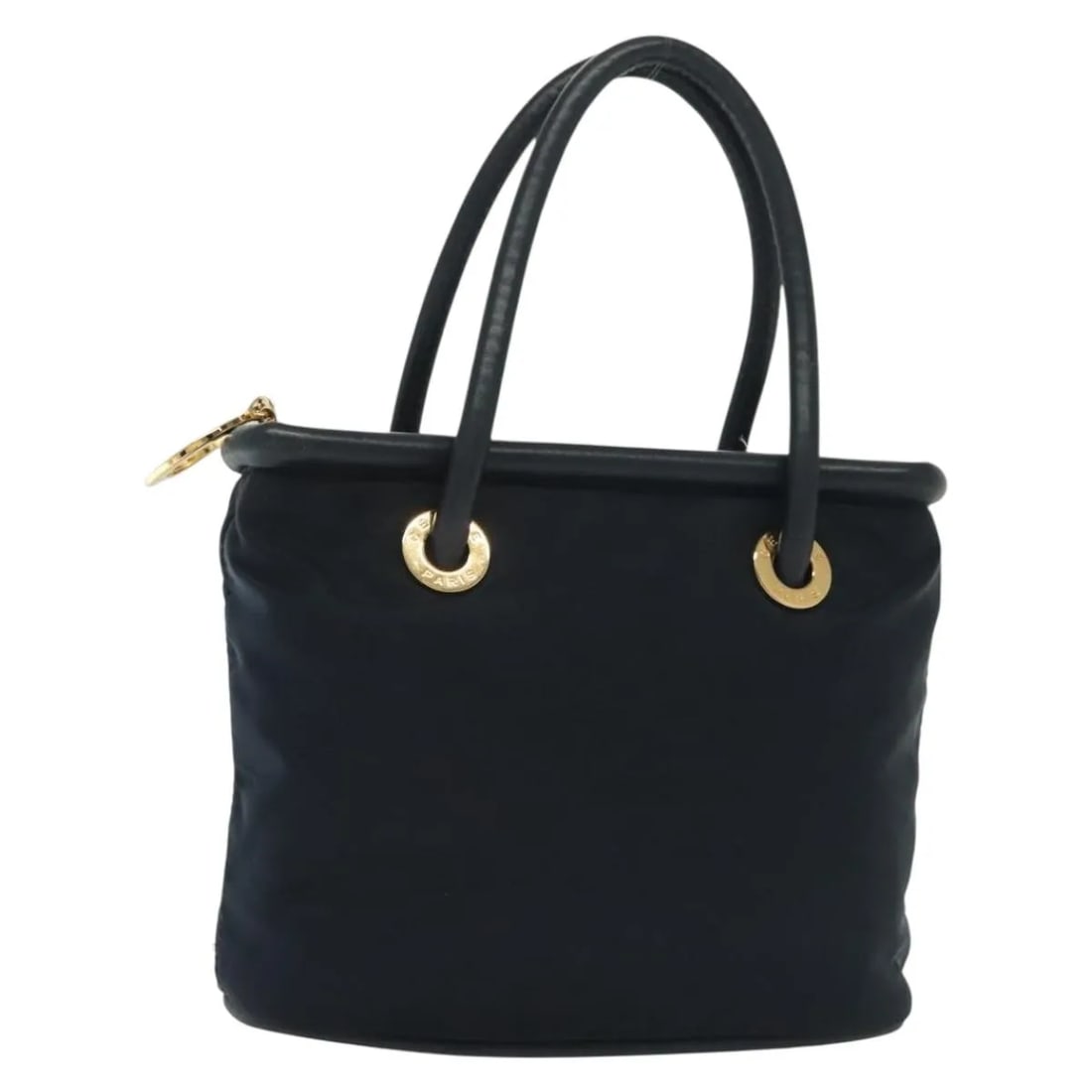 Navy Nylon Celine Shoulder Bag for Women 22cm x 20cm x 7cm: Navy Nylon Celine Shoulder Bag for Women 22cm x 20cm x 7cm This Celine handbag is crafted from navy nylon and designed for women. Made in Italy, it features a spacious interior and sturdy handles. The