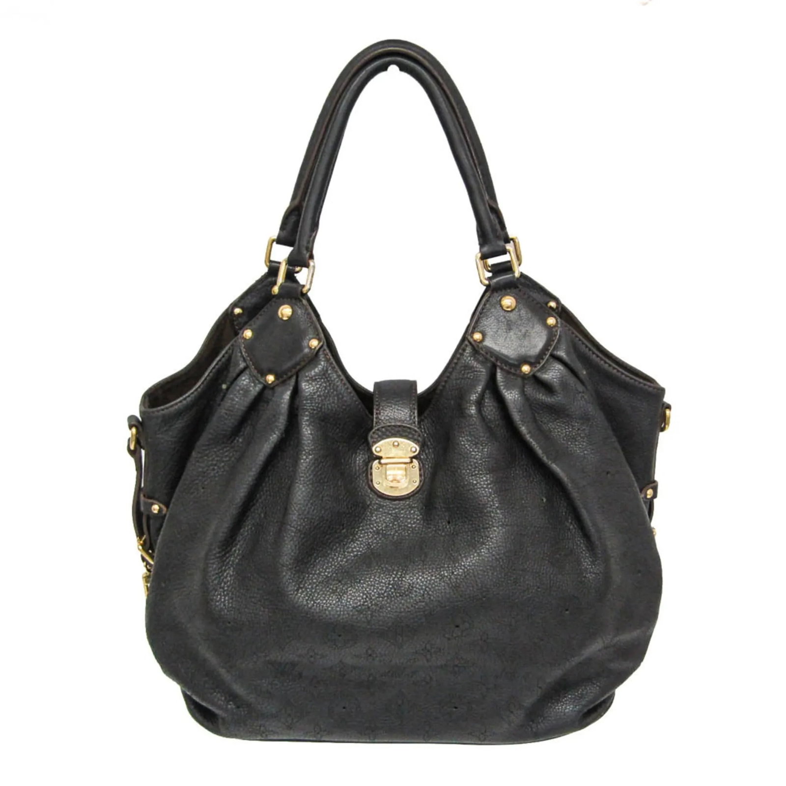 Louis Vuitton L Hobo Shoulder Bag Black Leather: Louis Vuitton L Hobo Shoulder Bag Black Leather Louis Vuitton L Hobo handbag crafted in black leather. This women's bag is made in France and is presented in fair condition, with light scratching, lig