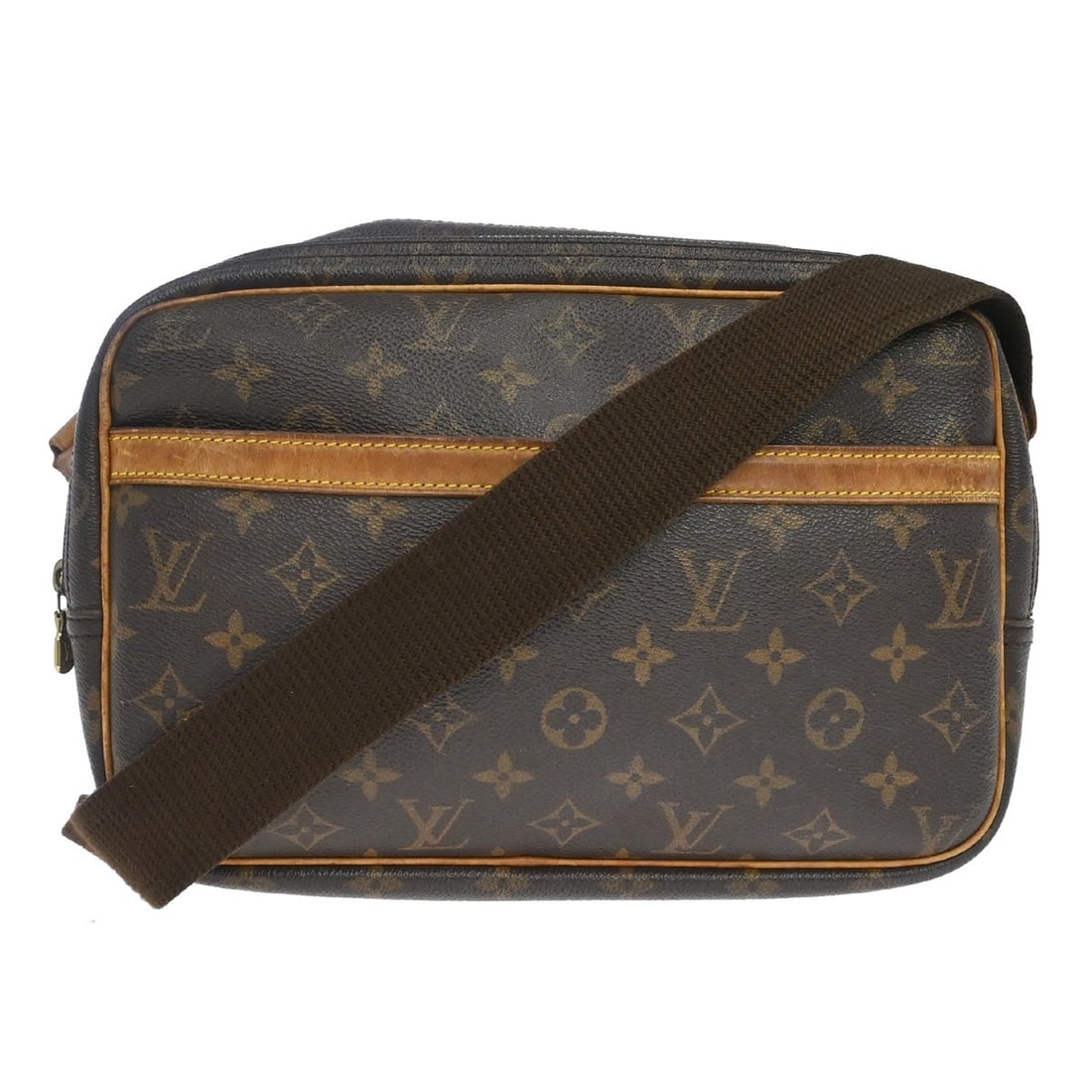 Louis Vuitton Reporter PM Monogram Canvas Crossbody Shoulder Bag M45254: Louis Vuitton Reporter PM Monogram Canvas Crossbody Shoulder Bag M45254 Vintage Louis Vuitton Reporter PM shoulder bag in brown Monogram canvas with leather trim. This small bag features a zip closure
