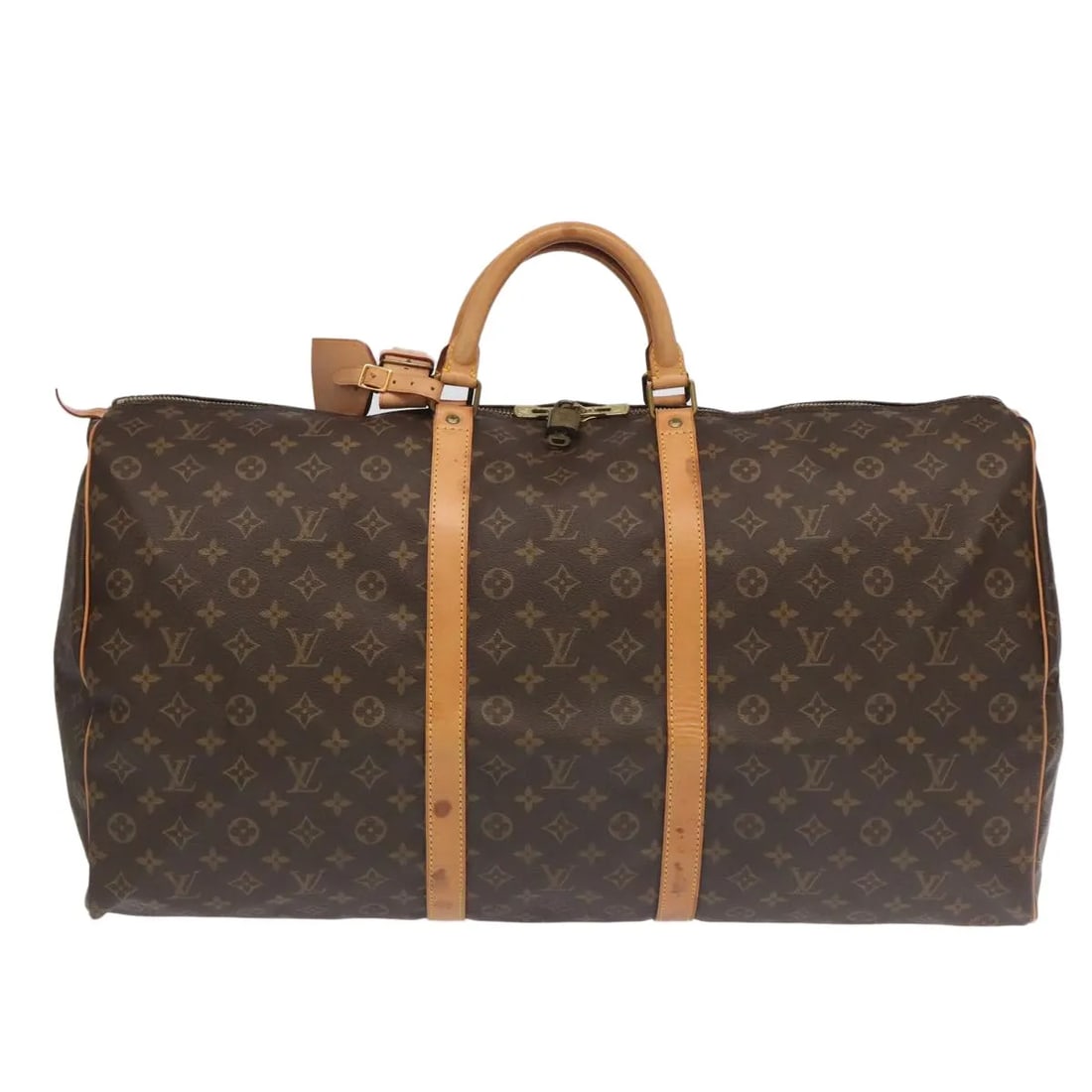 Louis Vuitton Keepall Brown Monogram Canvas Travel Bag 60cm: Louis Vuitton Keepall Brown Monogram Canvas Travel Bag 60cm This Louis Vuitton Keepall bag features the signature monogram canvas in brown and is designed for unisex use. Crafted in France, it is spac
