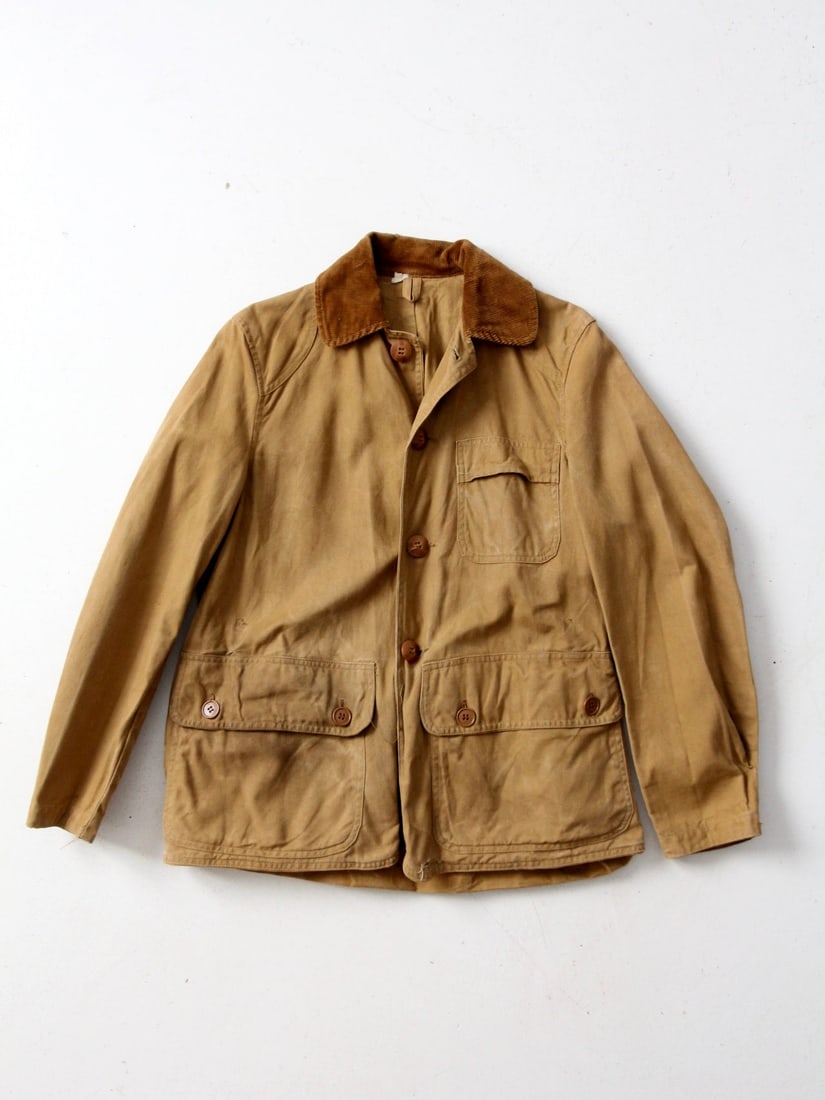 1940s Hettrick Canvas Field Jacket with Corduroy Collar (1 of 9)