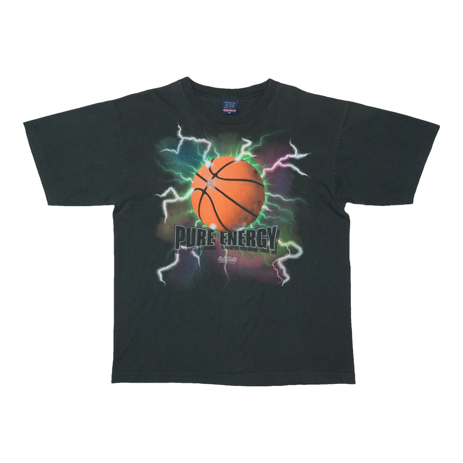 Pure Energy 1990s Black Cotton Basketball T Shirt XL (1 of 5)