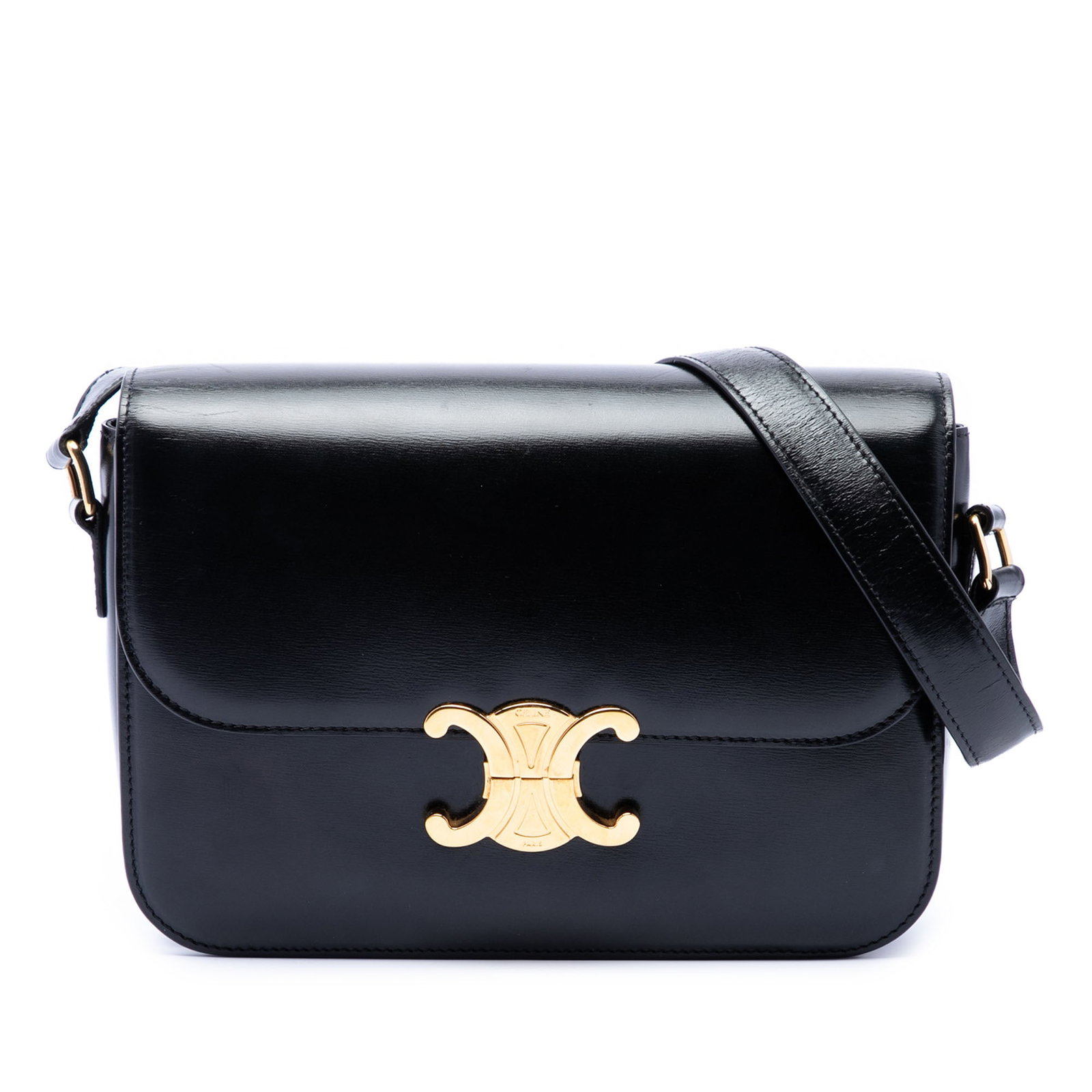 Celine Triomphe Classique Black Leather Crossbody Bag (1 of 6)
