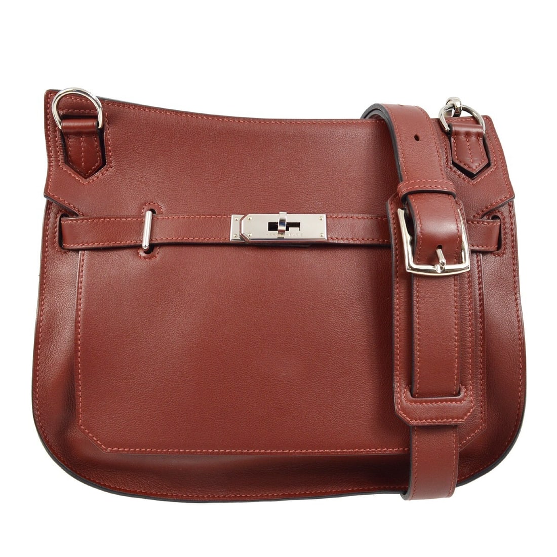 Hermes Jypsiere 28 Swift Leather Shoulder Bag Bordeaux: Hermes Jypsiere 28 Swift Leather Shoulder Bag Bordeaux Hermes Jypsiere 28 shoulder bag in Bordeaux Swift leather with a flap turn-lock closure and adjustable detachable crossbody strap. The interior i