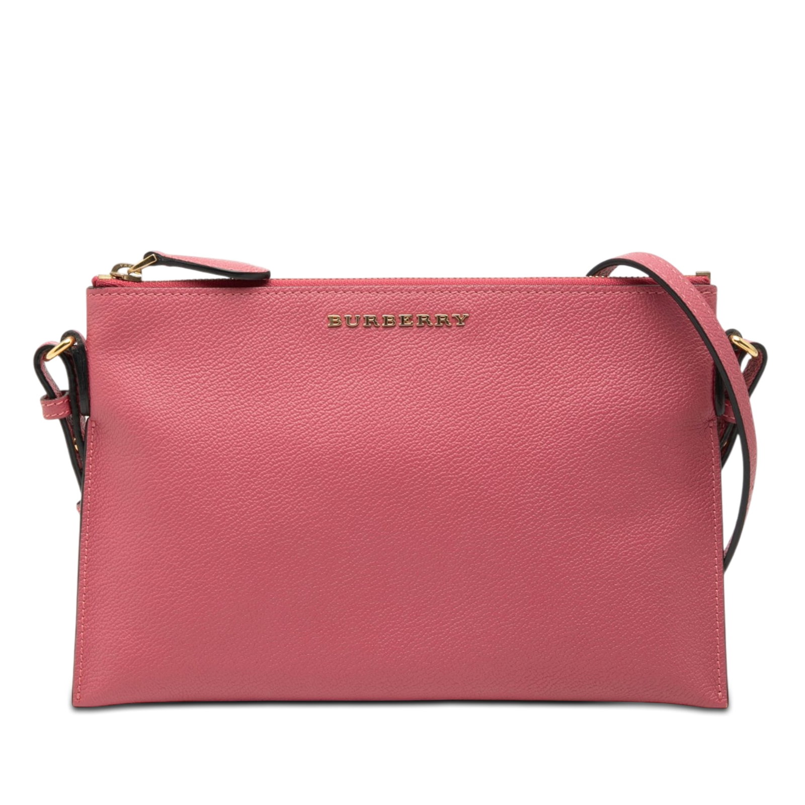 Burberry Peyton Pink Leather Crossbody Bag: Burberry Peyton Pink Leather Crossbody Bag This Burberry Peyton crossbody bag is crafted from grained leather in a pink hue and features a chain with an adjustable flat leather shoulder strap, a top z