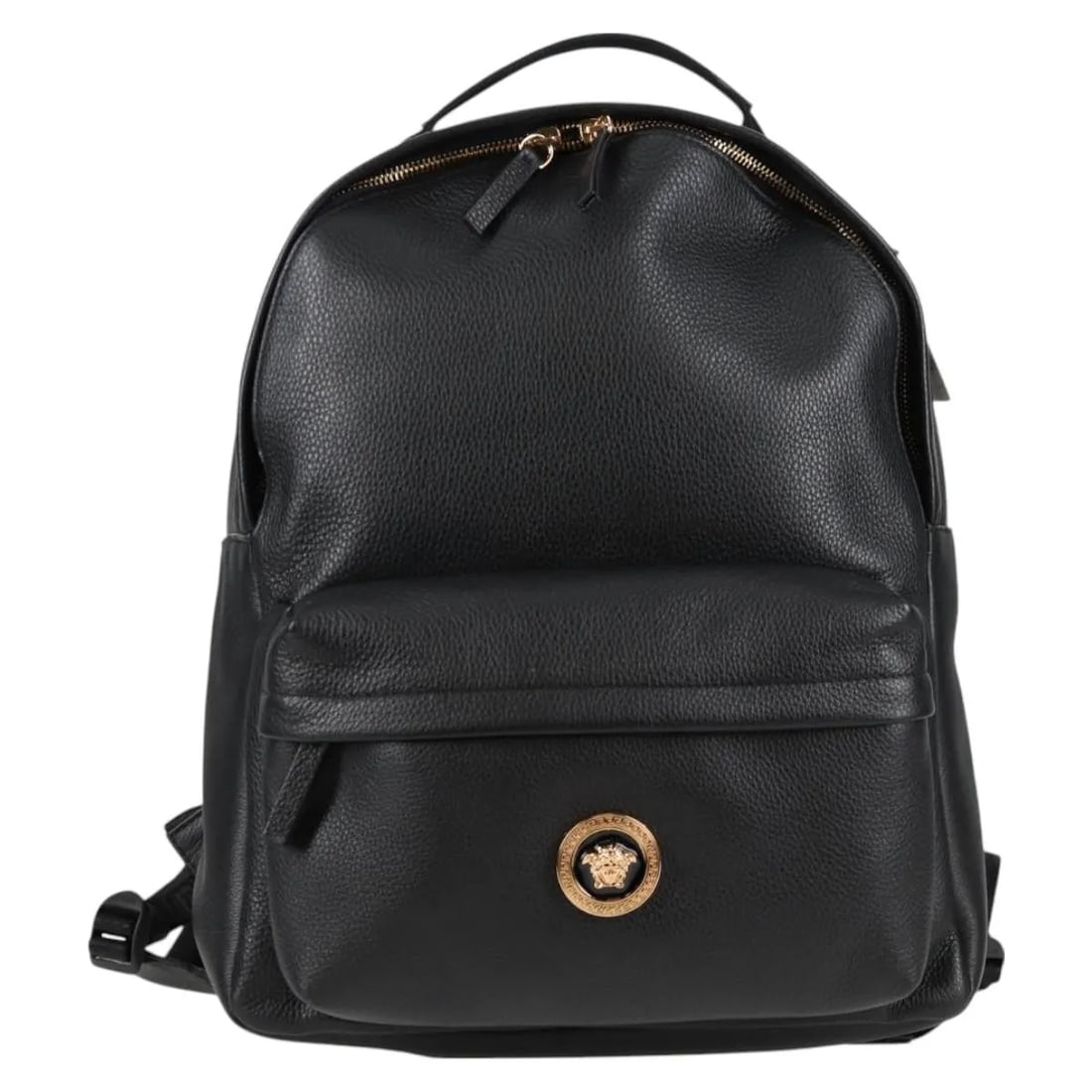Versace Medusa Zip Backpack Black Leather Italy: Versace Medusa Zip Backpack Black Leather Italy This Versace Medusa Zip Backpack is crafted from black leather and features the iconic Medusa detail. Designed for women, it offers a spacious interior 