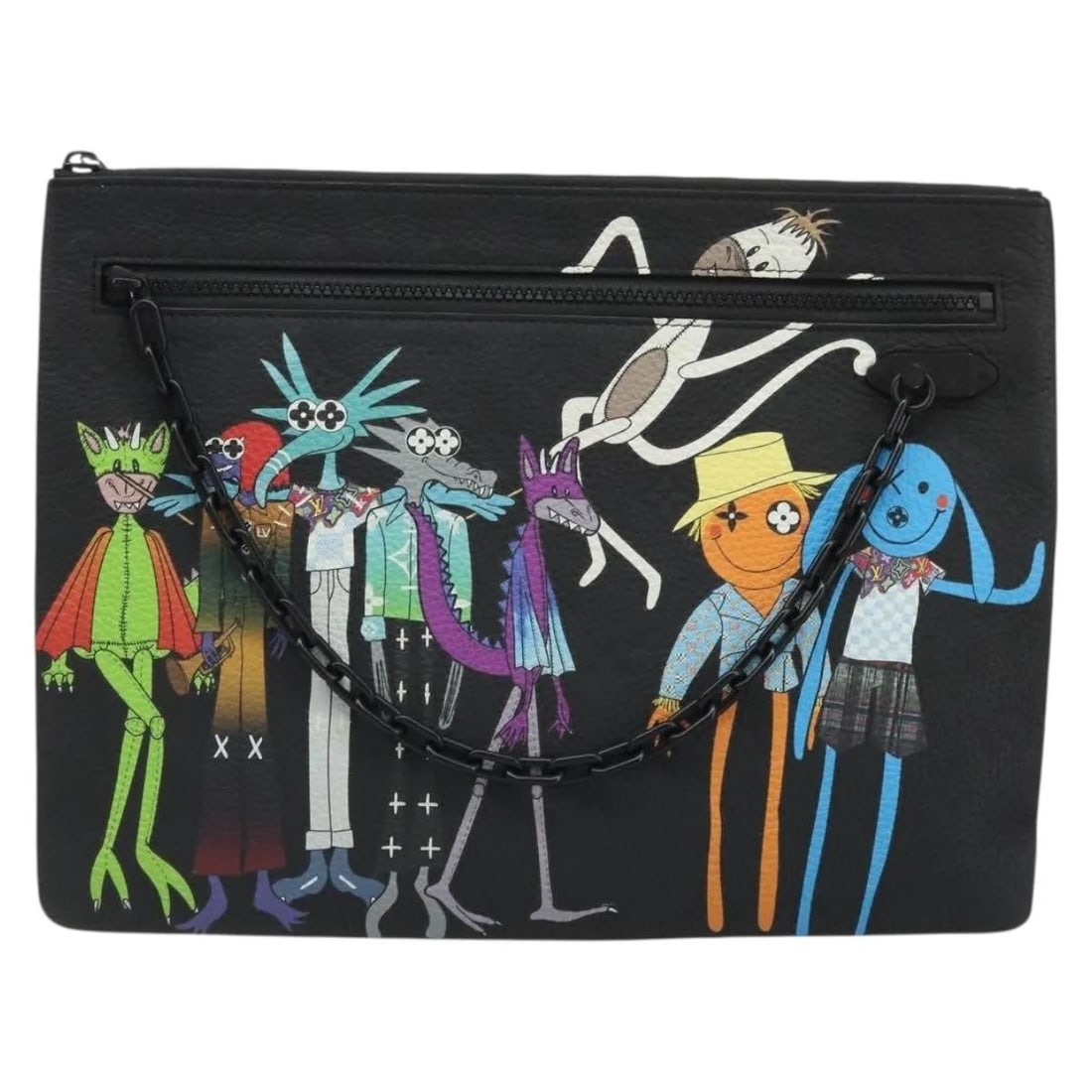 Louis Vuitton LV Friends A4 Black Canvas Portfolio: Louis Vuitton LV Friends A4 Black Canvas Portfolio Louis Vuitton LV Friends A4 in black with a monogram design. This unisex piece is made from canvas and shows very good overall condition, with surfac