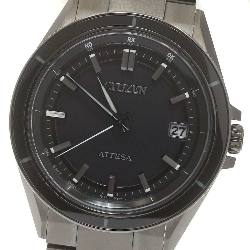 Citizen Attesa ACT Line Titanium Solar Radio Controlled Men's Watch: Citizen Attesa ACT Line Titanium Solar Radio Controlled Men's Watch This CITIZEN Attesa ACT Line men's wristwatch, model CB3035-72E, features a titanium case and band with a sleek black dial. The watc
