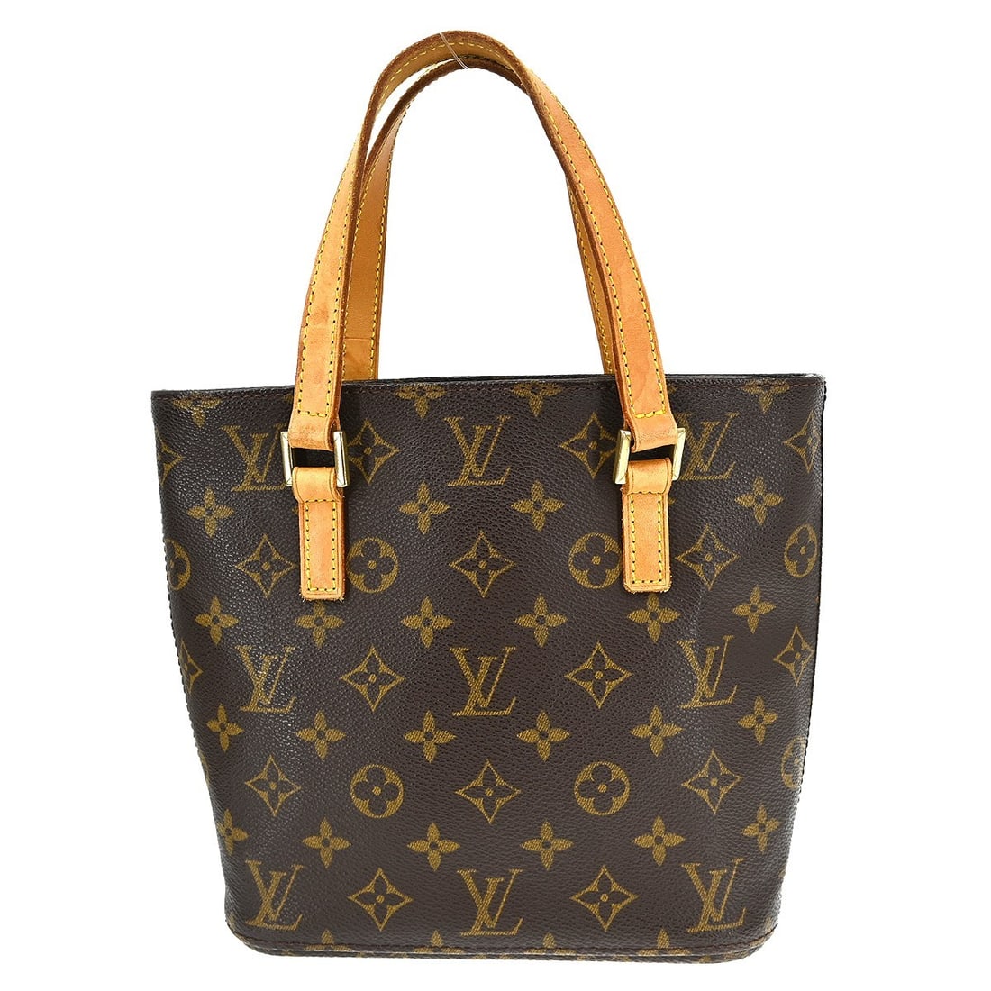Louis Vuitton Vavin PM Monogram Canvas Tote Bag M51172: Louis Vuitton Vavin PM Monogram Canvas Tote Bag M51172 Vintage Louis Vuitton Vavin PM tote handbag in brown Monogram canvas with leather trim and double handles. This open-top medium tote features an 