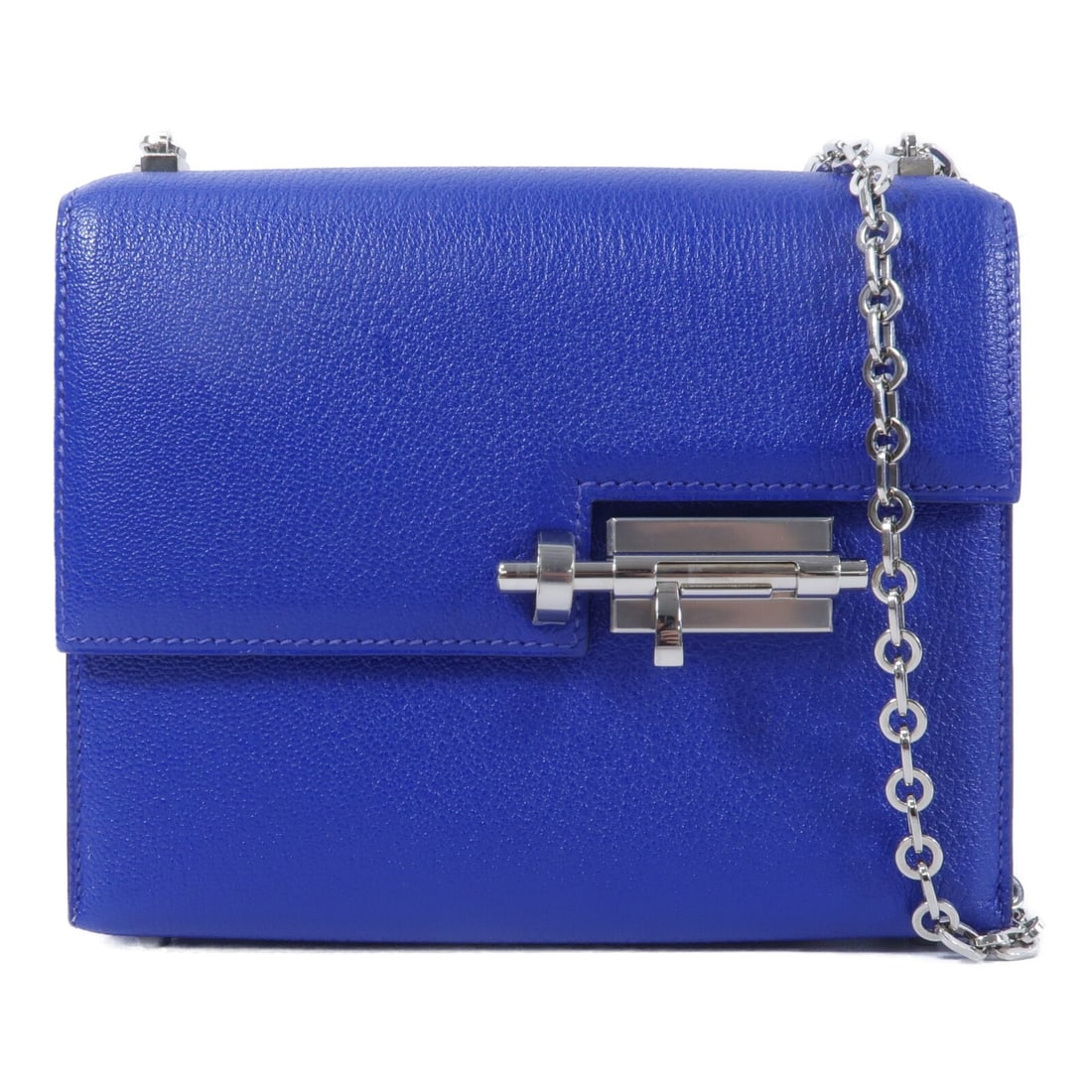 Hermes Verrou Mini Chain Shoulder Bag Bleu Electrique Goatskin (1 of 14)