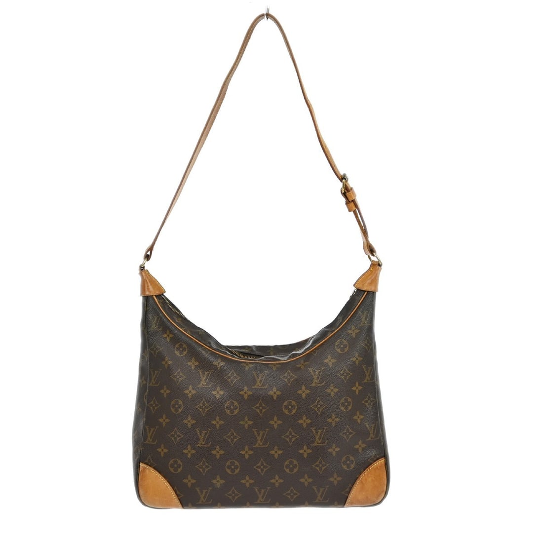 Louis Vuitton Boulogne 35 Monogram Shoulder Bag M51260 Brown: Louis Vuitton Boulogne 35 Monogram Shoulder Bag M51260 Brown Vintage Louis Vuitton Boulogne 35 shoulder bag in brown Monogram canvas with leather trim and a beige leather strap. This women's shoulder 