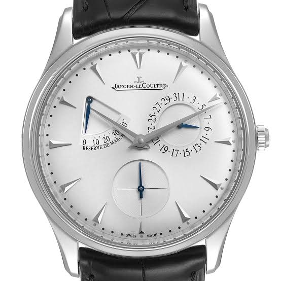 Jaeger LeCoultre Reserve De Marche Mens Leather Silver Dial Ref 176.8.38.S (1 of 7)