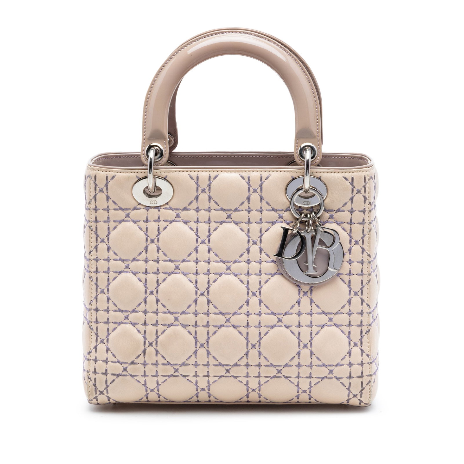 Dior Lady Dior Medium Beige Lambskin Cannage Handbag (1 of 7)