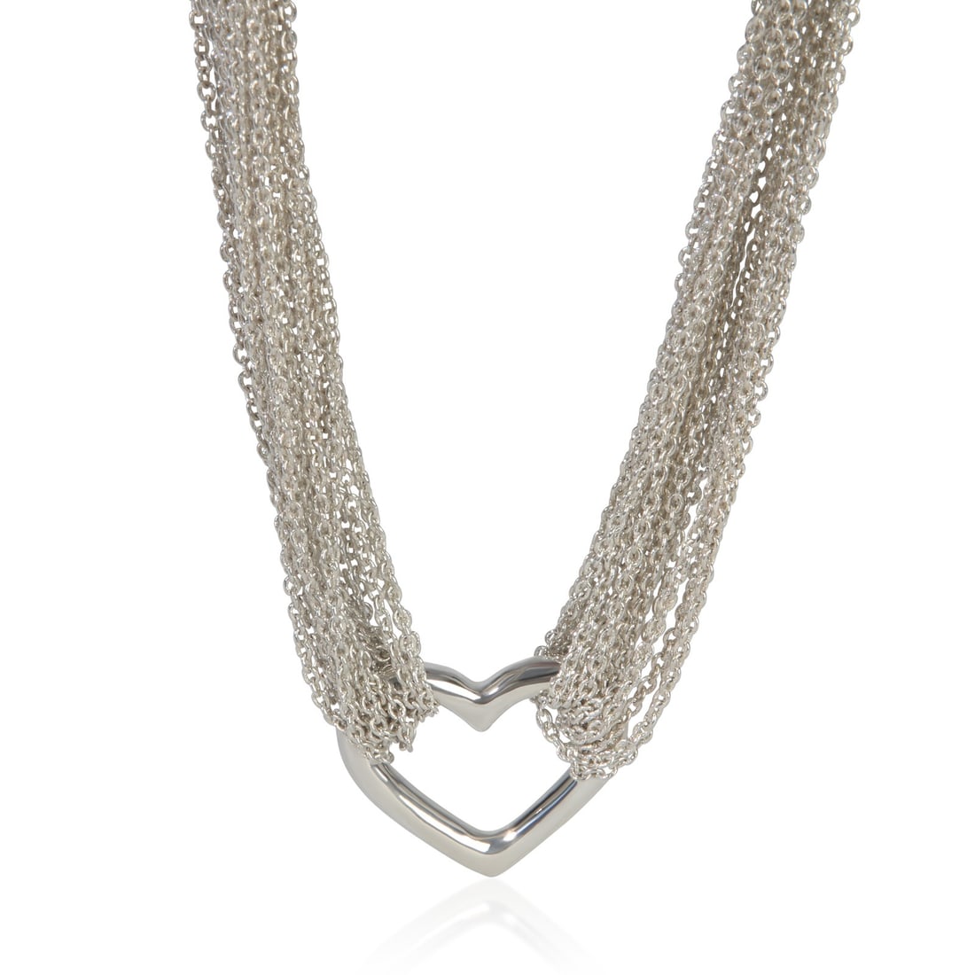 Tiffany Co Multi Strand Heart Sterling Silver Necklace 15 In (1 of 3)