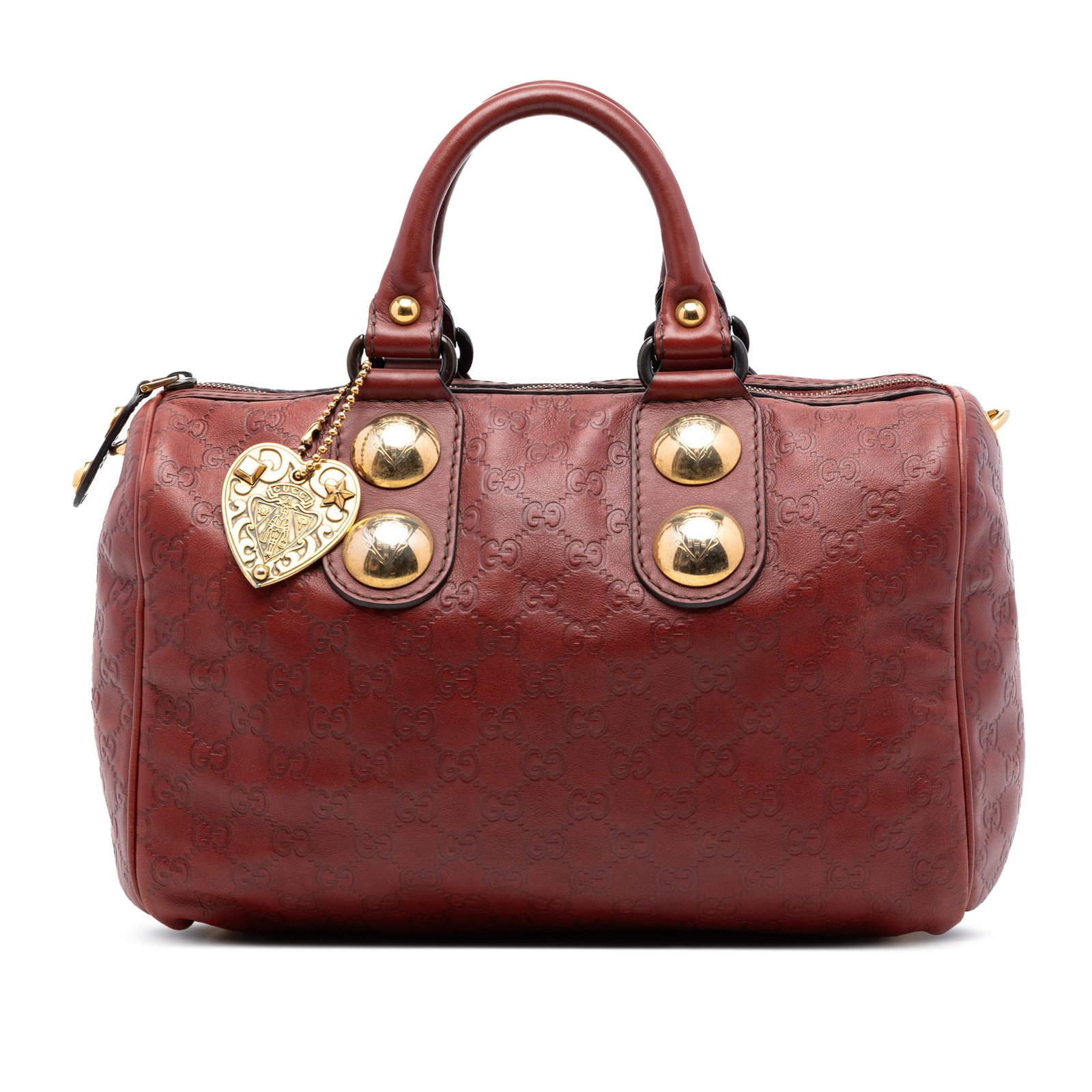 Gucci Guccissima Babouska Red Leather Boston Bag (1 of 7)