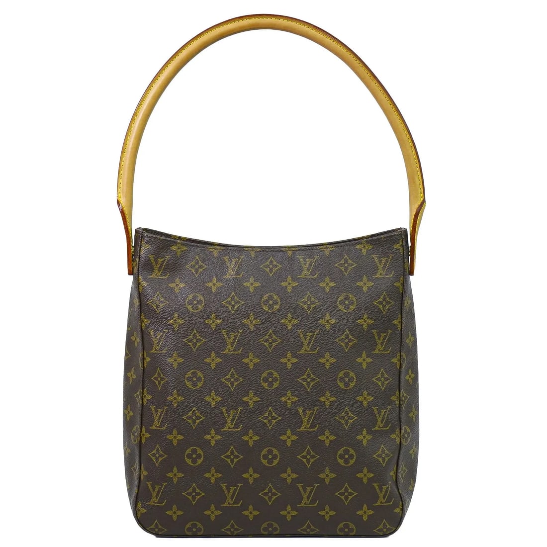 Louis Vuitton Monogram Looping shoulder bag in brown canvas: Louis Vuitton Monogram Looping shoulder bag in brown canvas Louis Vuitton Monogram Looping handbag in brown canvas with leather trim. Made in France, this piece shows good overall condition with light