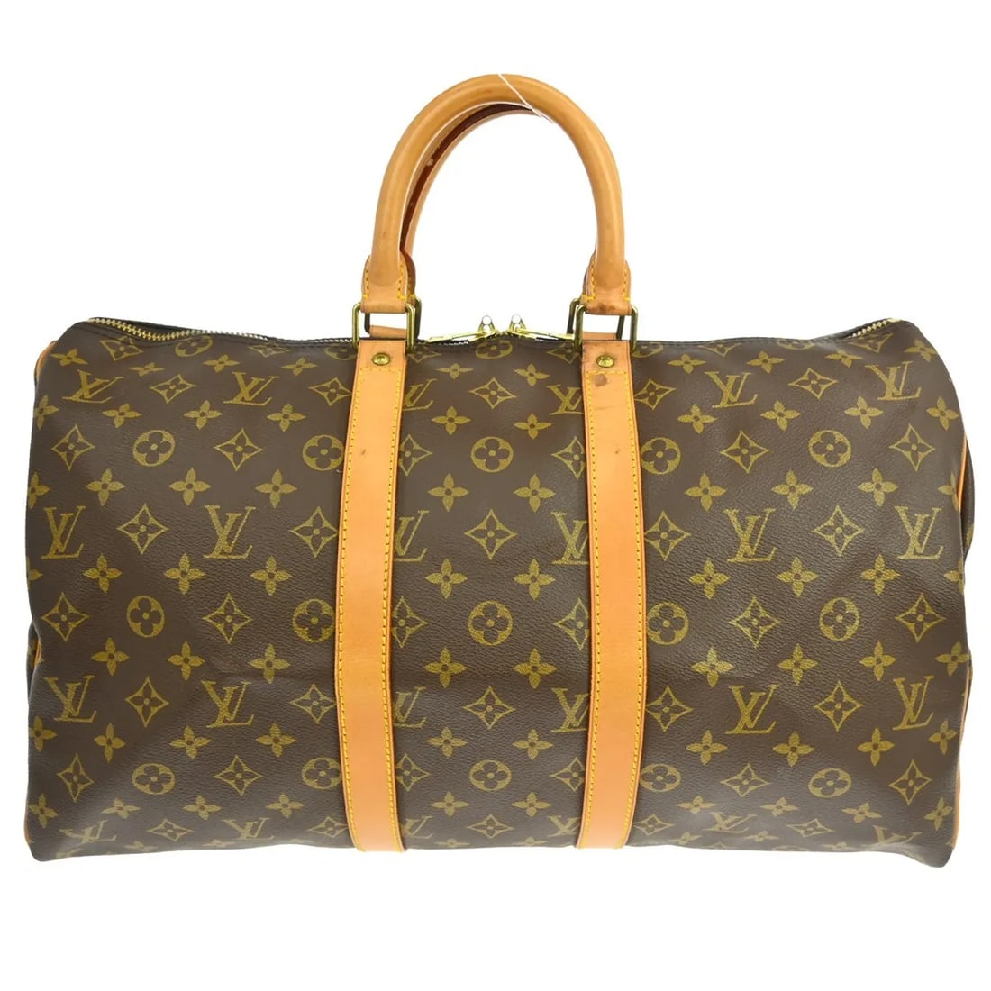 Louis Vuitton Keepall Unisex Brown Monogram Canvas Bag: Louis Vuitton Keepall Unisex Brown Monogram Canvas Bag Louis Vuitton Keepall in brown monogram canvas. This unisex bag is made in France and is presented in good condition with visible wear, including
