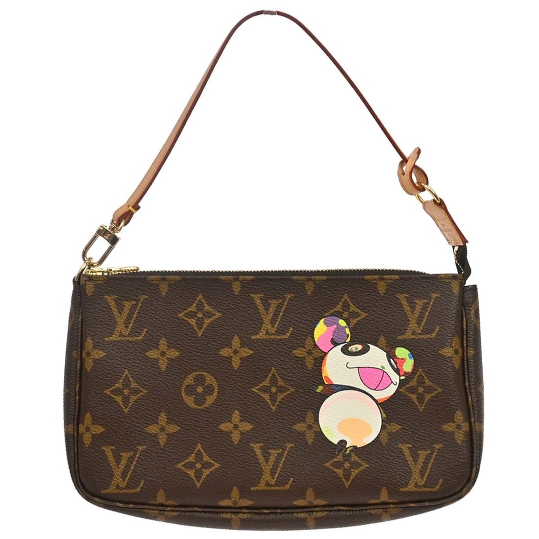 Louis Vuitton Pochette Accessoires M51981 Monogram Panda Shoulder Bag: Louis Vuitton Pochette Accessoires M51981 Monogram Panda Shoulder Bag Louis Vuitton Pochette Accessoires handbag from the Monogram Panda line, crafted in brown monogram canvas with leather trim. This 