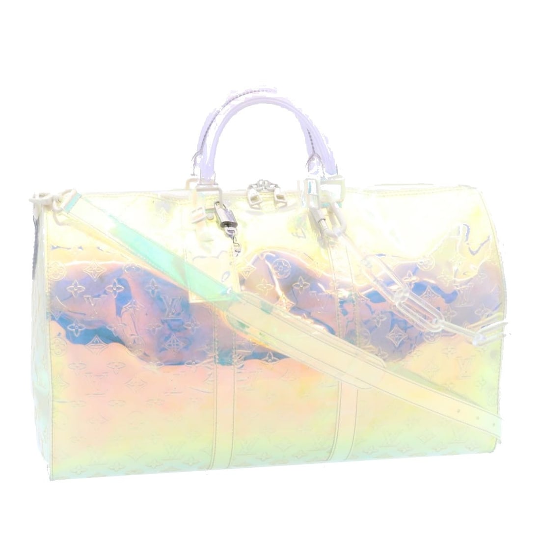Louis Vuitton M53271 Keepall Bandouliere 50 Monogram Prism Boston Bag: Louis Vuitton M53271 Keepall Bandouliere 50 Monogram Prism Boston Bag Louis Vuitton Monogram Prism Keepall Bandouliere 50 Boston bag in multicolor vinyl, made in France. This bag includes a dust bag, 