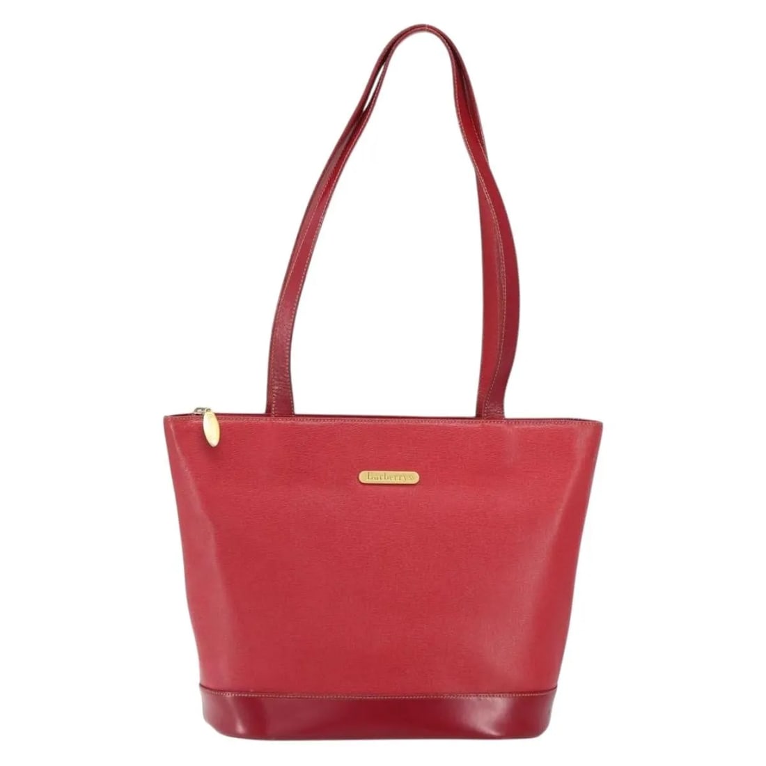 Burberry Vintage Red Leather Tote Bag 26cm x 22cm x 14cm: Burberry Vintage Red Leather Tote Bag 26cm x 22cm x 14cm This Burberry vintage tote bag is crafted from red leather and designed for women. It features a classic tote silhouette with structured handle