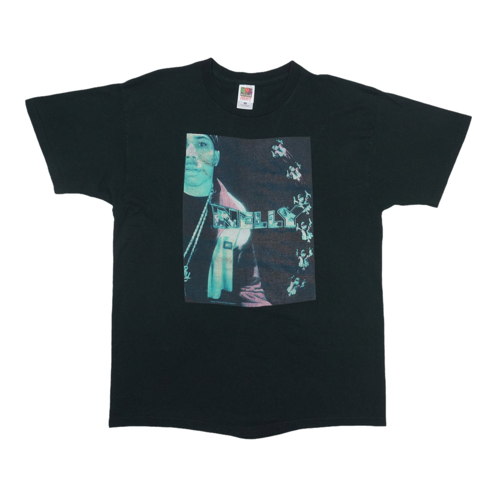 Vintage 2001 Nelly Black Cotton Shirt XL: Vintage 2001 Nelly Black Cotton Shirt XL This is an original vintage 2001 Nelly shirt, not a modern reproduction. Made from 100% cotton, the shirt is black and comes in extra large size. It is in exce