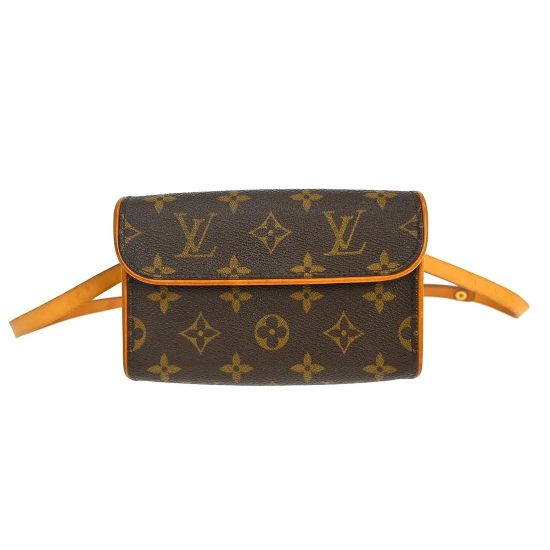 Louis Vuitton Monogram Canvas Florentine Waist Bag: Louis Vuitton Monogram Canvas Florentine Waist Bag This Louis Vuitton Florentine Waist Bag features the iconic monogram canvas in brown, designed for women. The bag shows visible signs of wear, includ