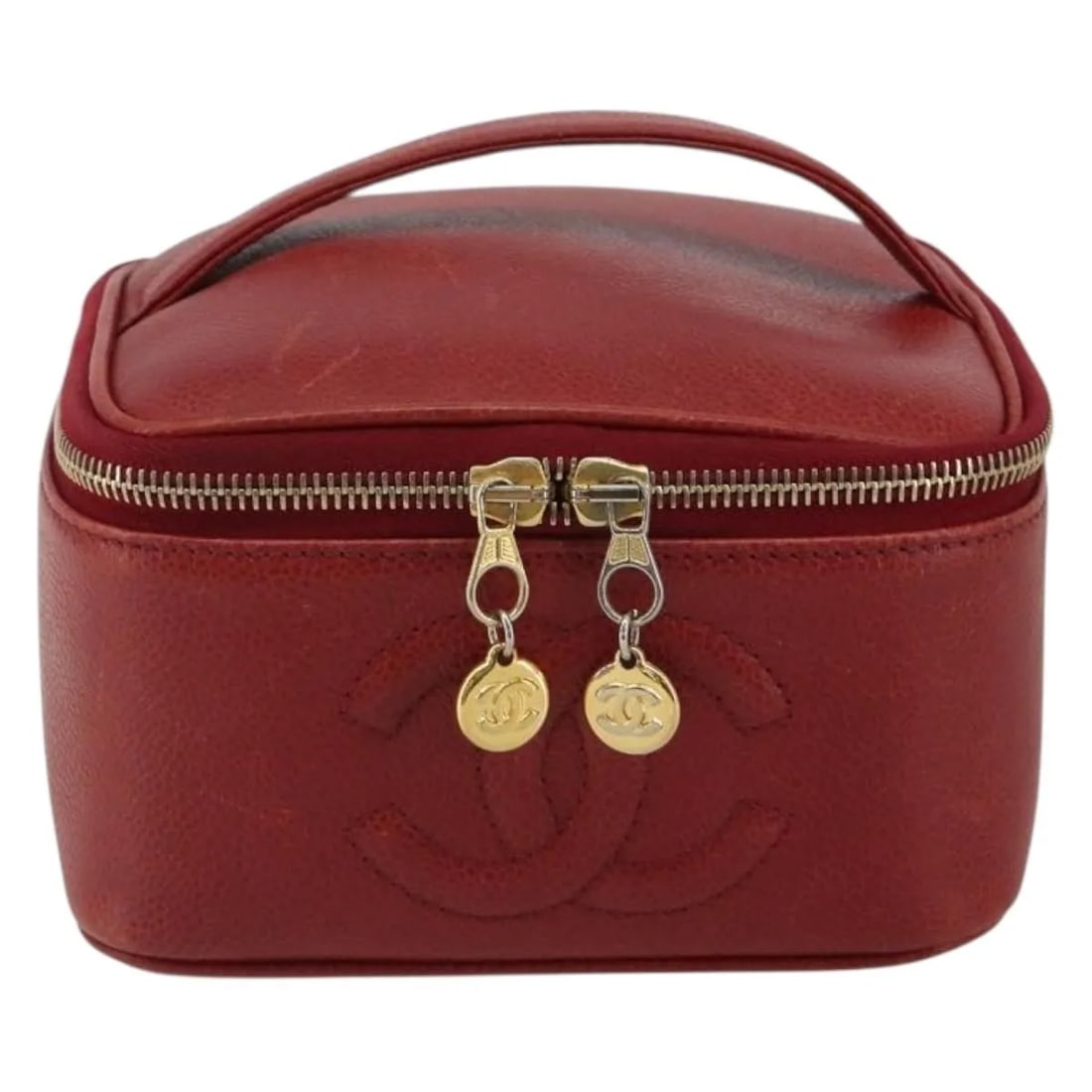 Chanel Vintage Timeless Red Caviar Leather Cosmetic Case (1 of 18)