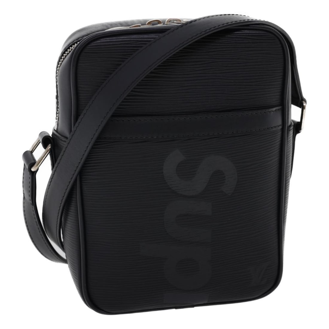 Louis Vuitton x Supreme Danube Shoulder Bag Epi Leather Black M53431: Louis Vuitton x Supreme Danube Shoulder Bag Epi Leather Black M53431 Louis Vuitton Supreme Danube shoulder bag in black Epi leather. This women's bag includes the dust bag and item box. Condition is r
