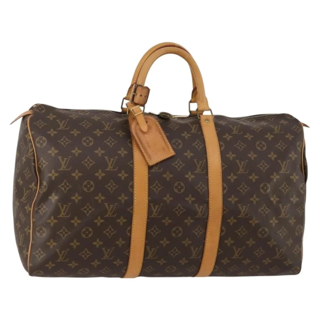 Louis Vuitton Keepall Brown Monogram Canvas Travel Bag: Louis Vuitton Keepall Brown Monogram Canvas Travel Bag Louis Vuitton Keepall in brown monogram canvas with leather trim and hardware. This unisex travel bag is made in France and remains in good condi