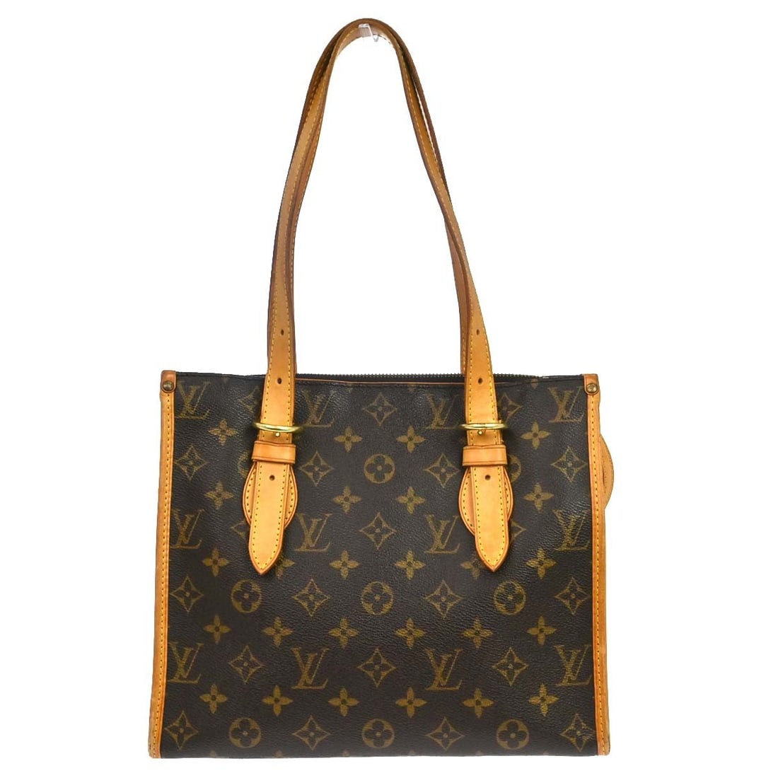 Louis Vuitton Popincourt Haut Monogram Canvas Tote M40007: Louis Vuitton Popincourt Haut Monogram Canvas Tote M40007 Vintage Louis Vuitton Popincourt Haut tote handbag in brown Monogram canvas and leather with double handles, zip closure, and two interior poc