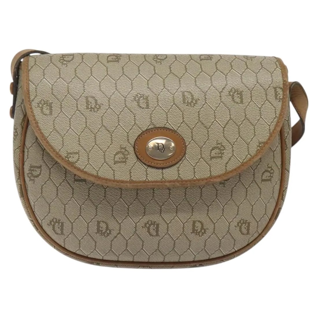 Christian Dior Vintage Honeycomb Flap Beige Canvas Bag: Christian Dior Vintage Honeycomb Flap Beige Canvas Bag Vintage Christian Dior Honeycomb Flap bag in beige canvas with leather trim. This piece is presented in good vintage condition with honest wear, 