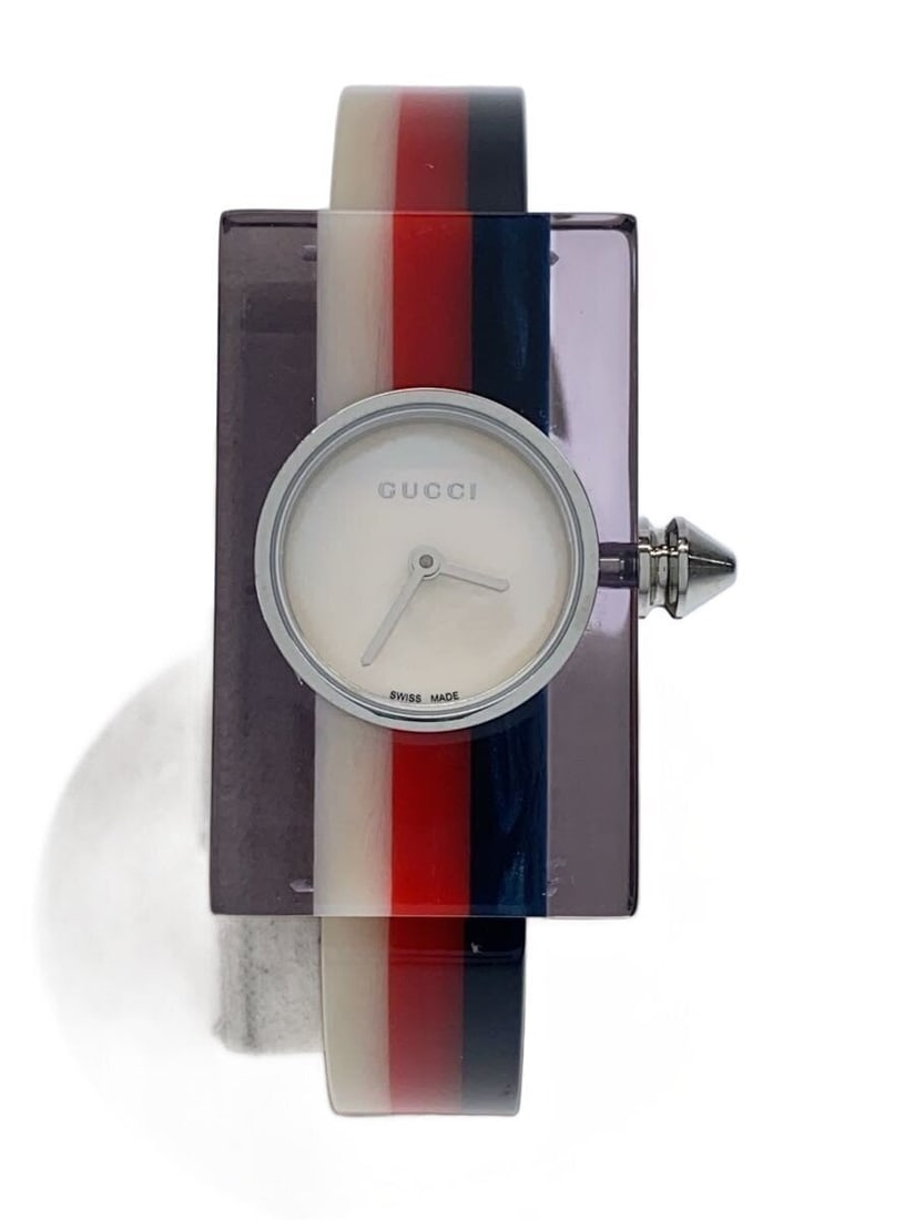 Gucci Sherry Line bangle wristwatch YA143523 quartz beige: Gucci Sherry Line bangle wristwatch YA143523 quartz beige This is a pre-owned GUCCI VINTAGEWEB Sherry Line Bangle Watch, model YA143523. Featuring a quartz movement (battery currently dead), this wris