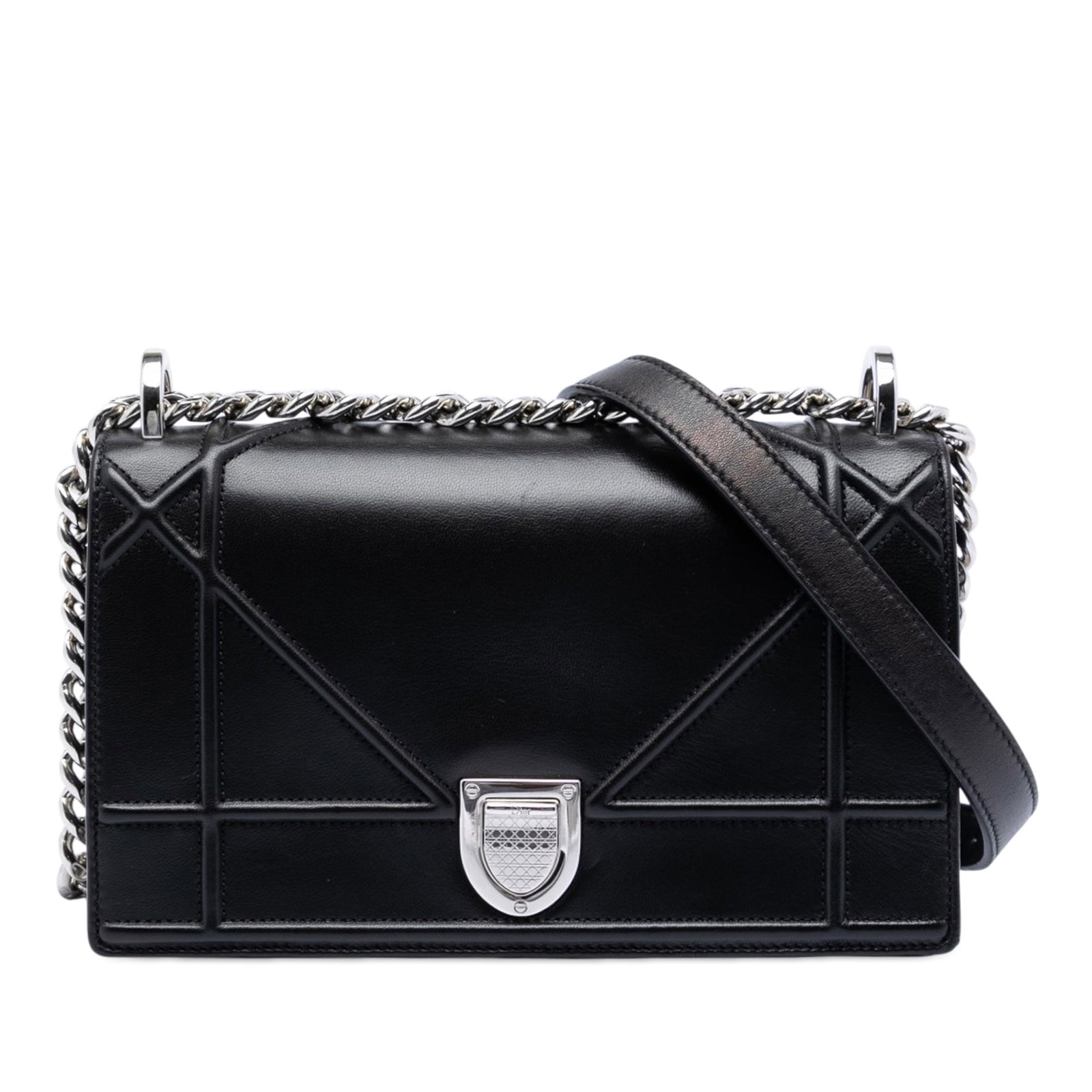 Dior Small Lambskin Flap Bag Black Italy (1 of 7)