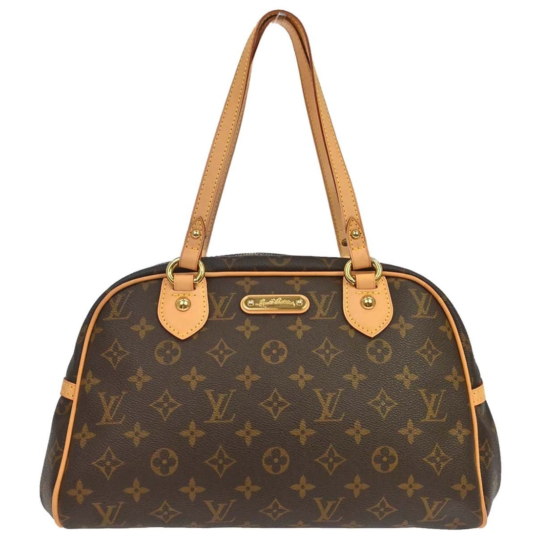 Louis Vuitton Montorgueil PM Monogram Canvas Shoulder Bag M95565: Louis Vuitton Montorgueil PM Monogram Canvas Shoulder Bag M95565 Vintage Louis Vuitton Montorgueil PM handbag in brown Monogram canvas with leather trim. This women's shoulder bag features double hand