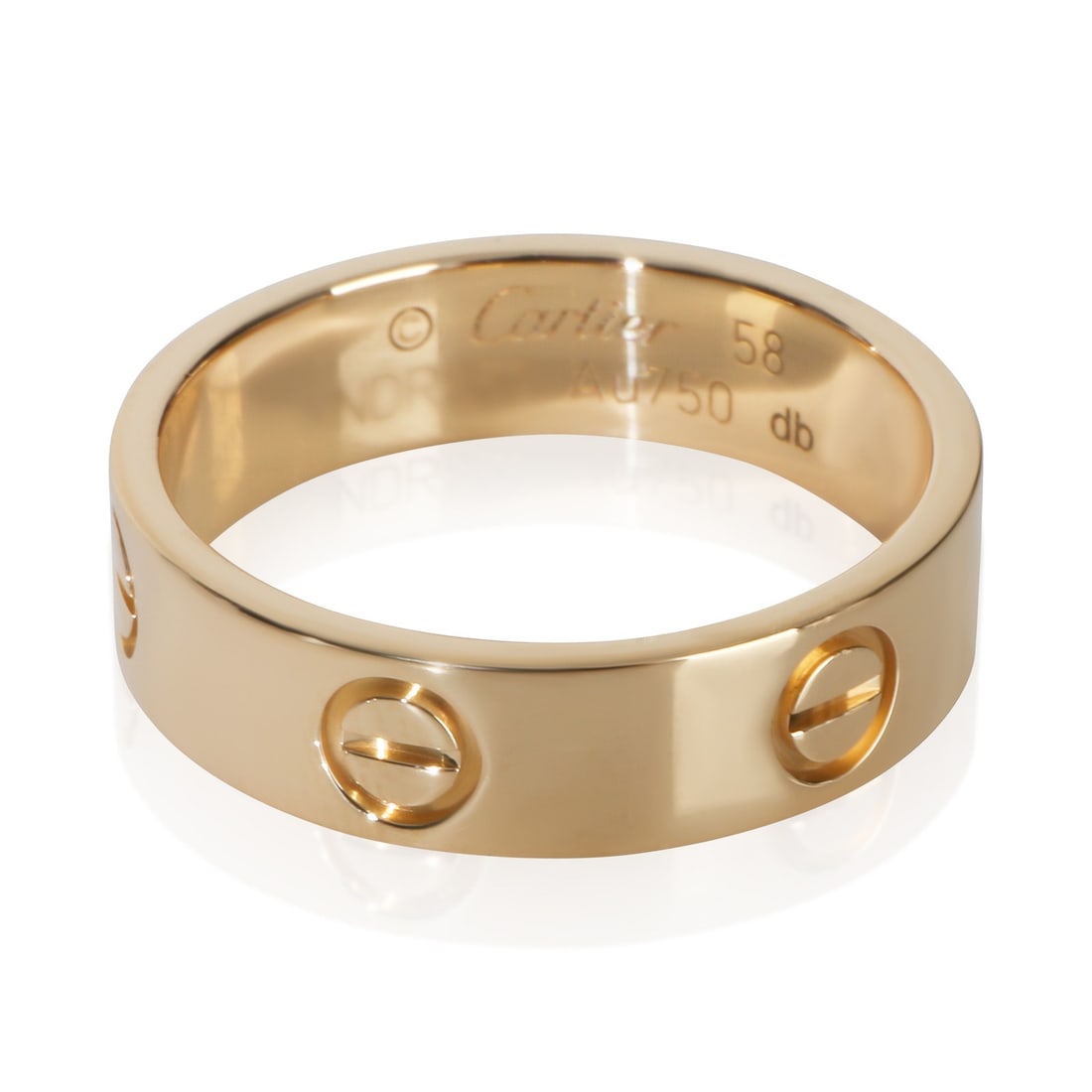 Cartier Love 18k Yellow Gold Ring Size 8.25: Cartier Love 18k Yellow Gold Ring Size 8.25 This Cartier Love ring is crafted from 18k yellow gold and features the iconic design from the renowned Love collection. The ring is unisex and comes in a s